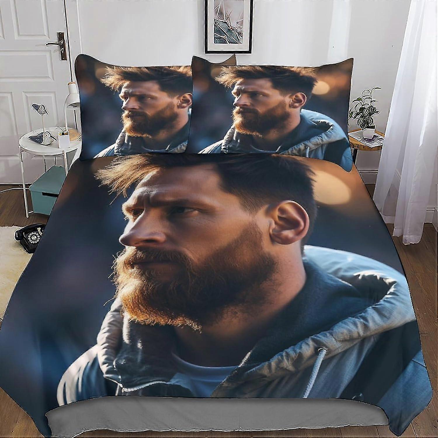 Stylish Quilt Cover Set with Hidden Zipper Closure - Trendy Microfiber Sports Bedding with 3D Print, 3-Piece Set with Pillowcase