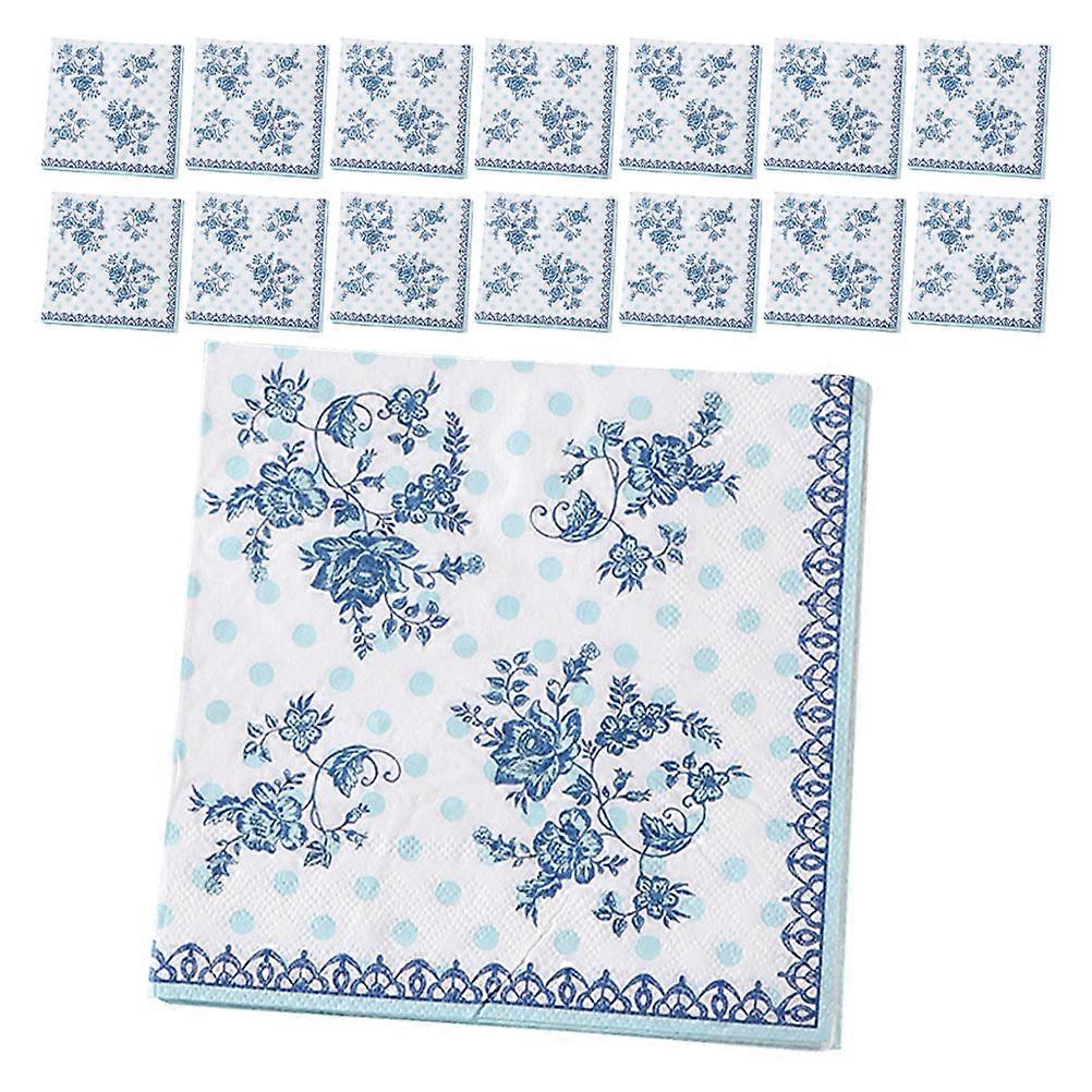 Decorative Paper Napkins Napkins Blue Color for Wedding Bridal Shower Supplies 20Sheets/Pack