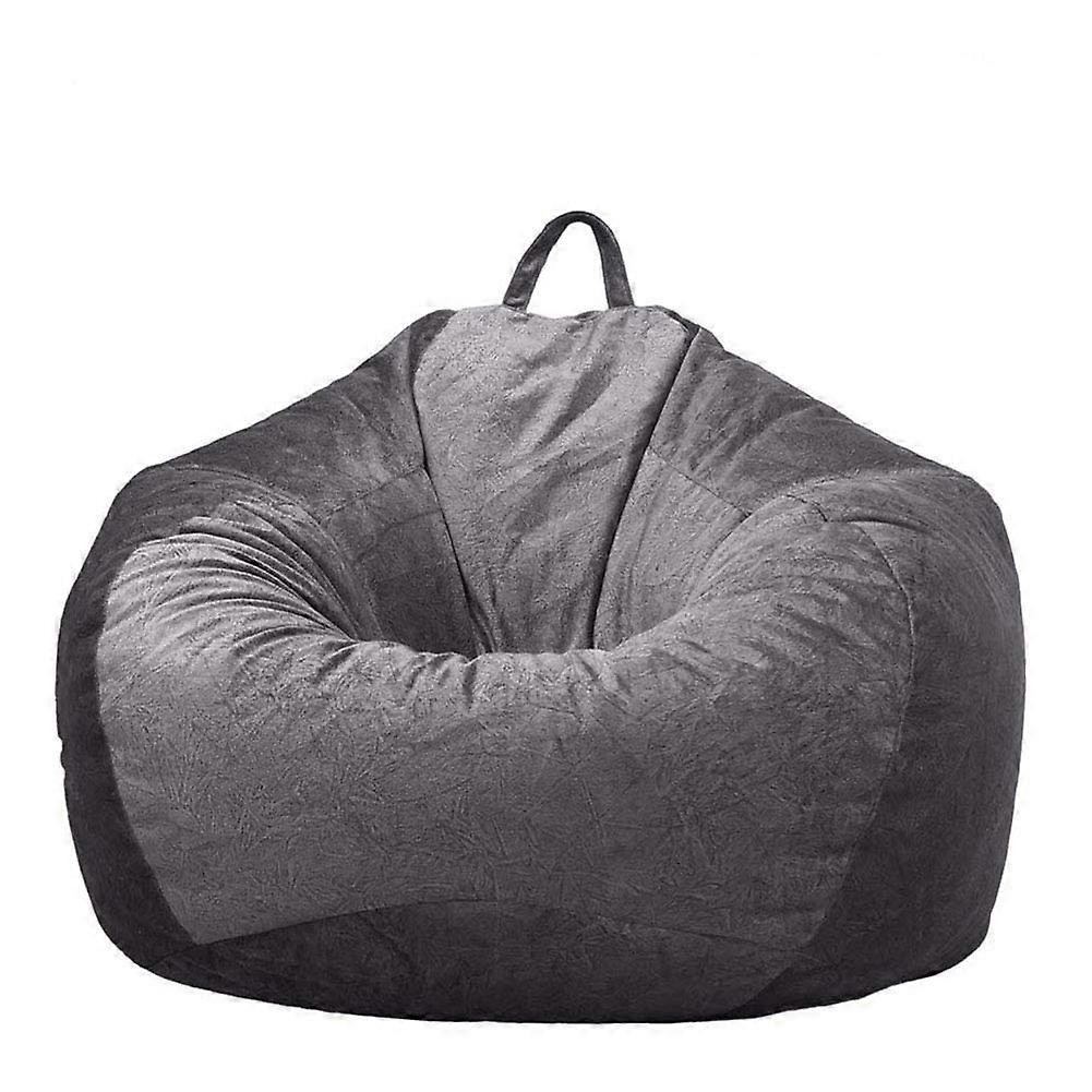 Premium Samt Sitzsack-Hülle L, Abnehmbarer Außenbezug für Birnenförmige Sitzsäcke, Schwarz, Ideal für Jugendliche und Erwachsene