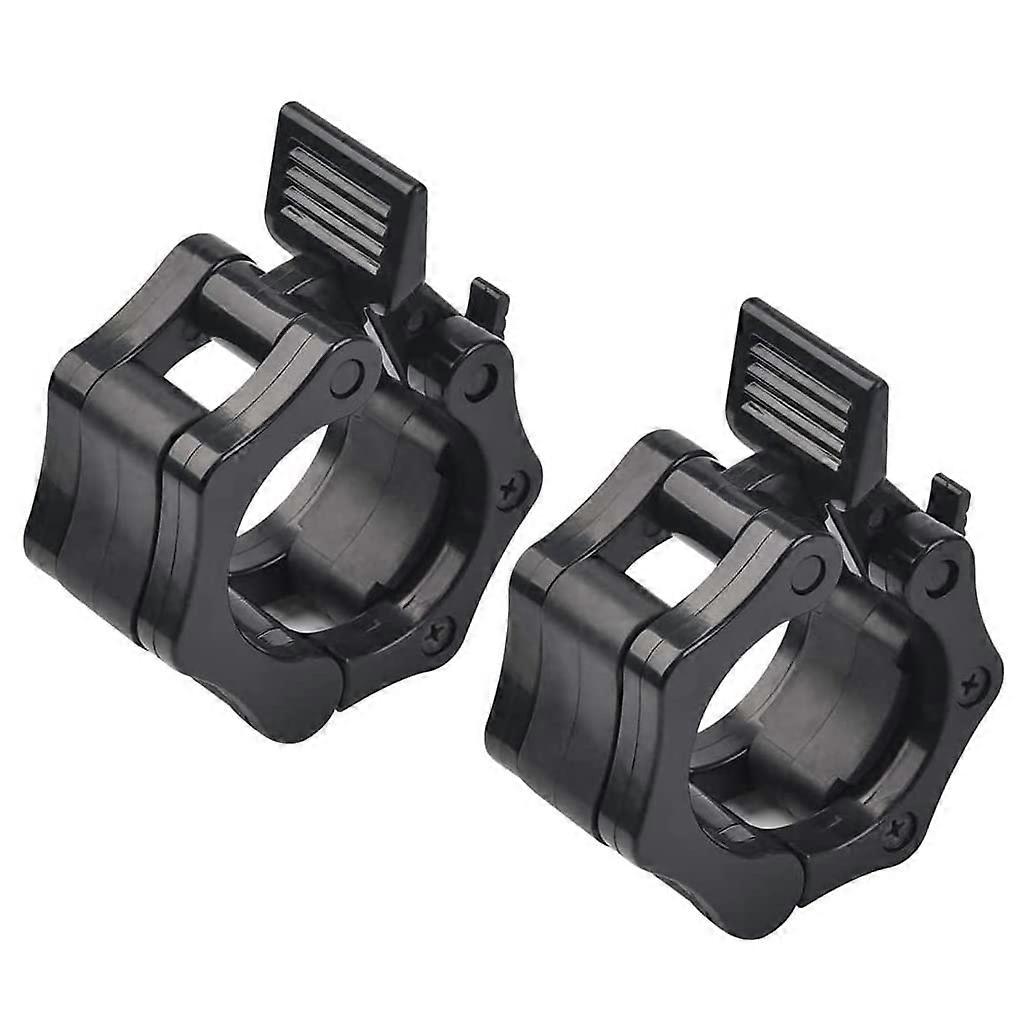 Dumbbell Clamp Quick Release Pair for 25mm Bar, Barbell Compatible, Secure Lock, Black