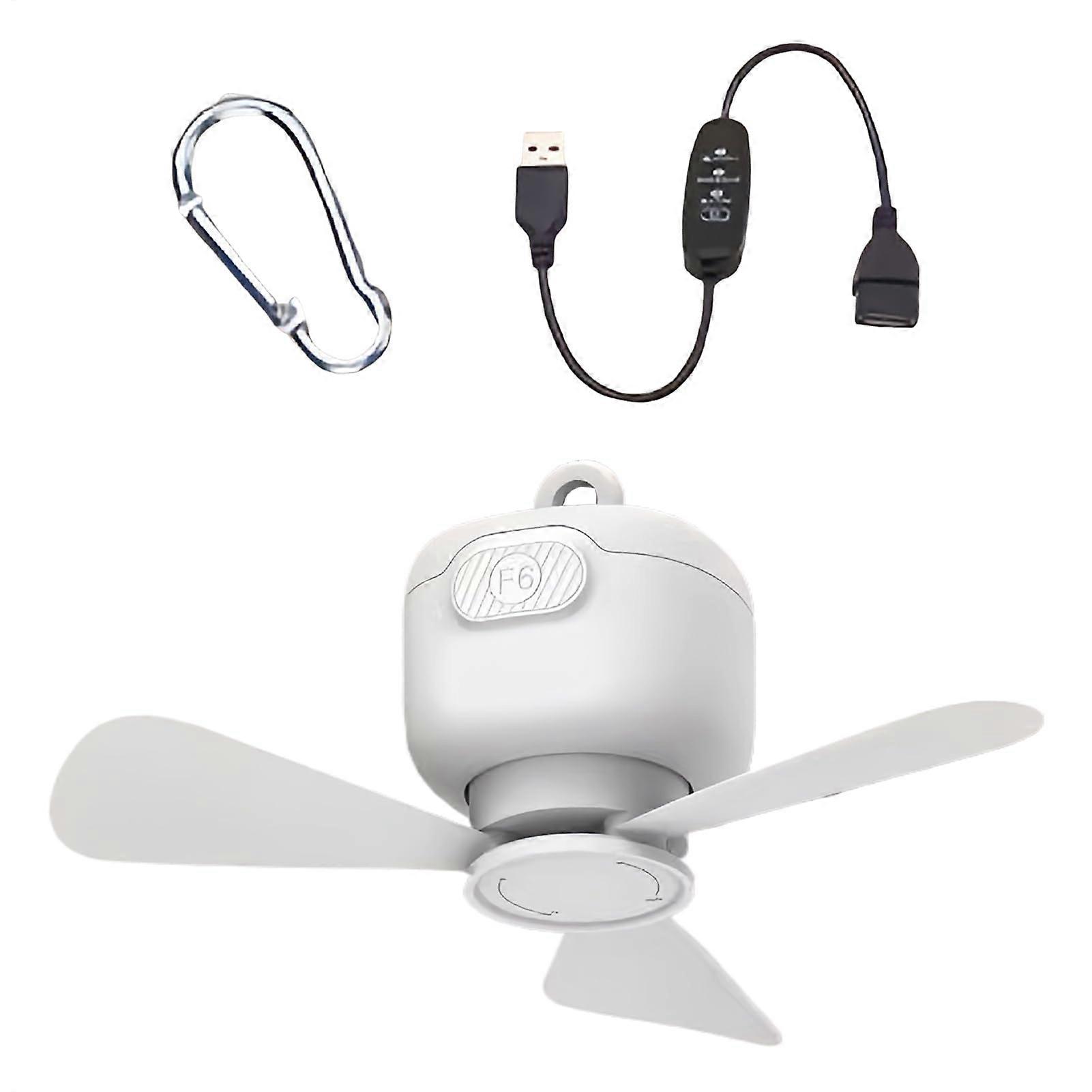 Outdoor Awning Fan, Easily Hanging Air Cooler USB Ceiling Fan with 3 Speeds for Bedroom, Camping, Terrace, and Awnings