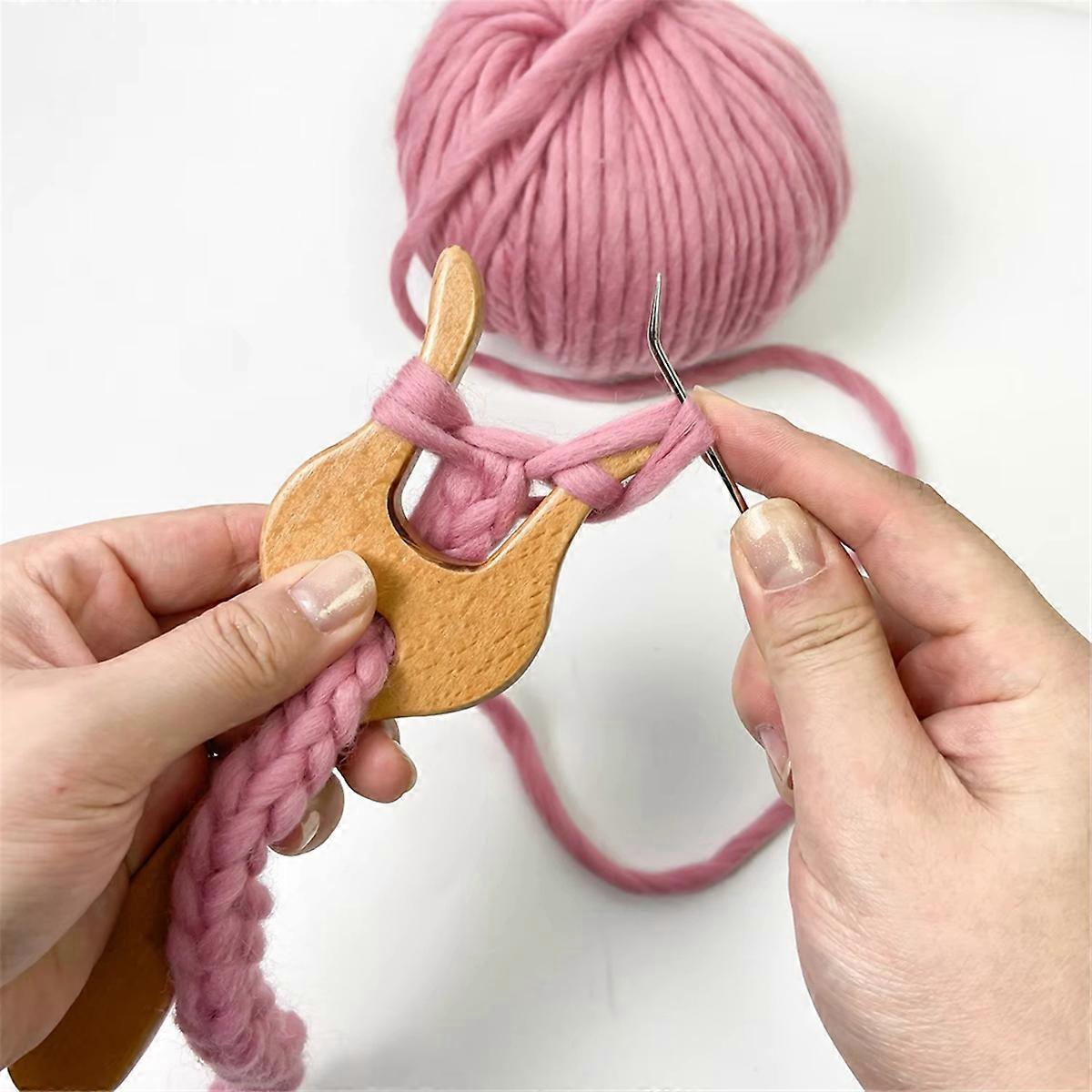 Large Wooden Fork Knitting Fork Handmade Wool Knitting Flower Fork
