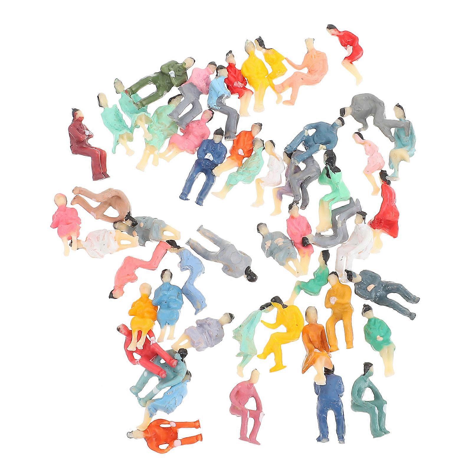 Assorted Color Mini Human Models for Decoration Sand Table Props Plastic People Figurines 100pcs