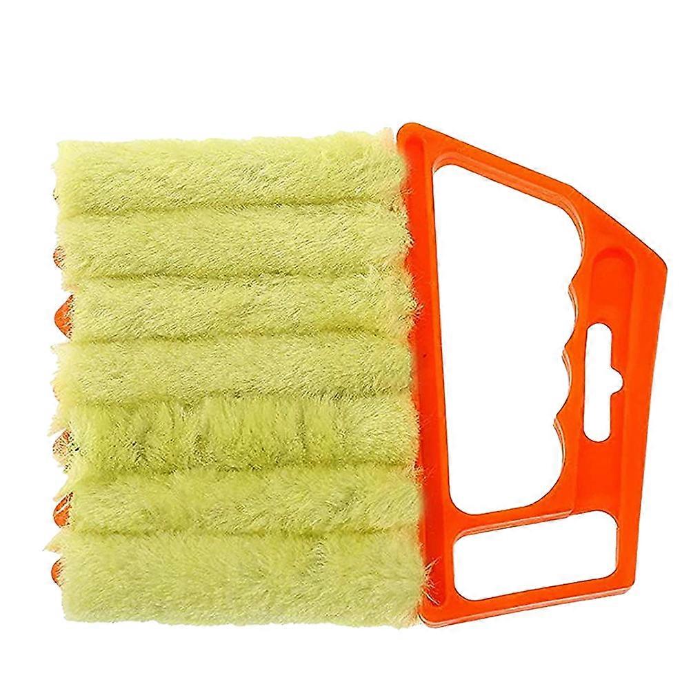 Window Cleaning Brush for Home Use Orange PP Fiber Material 7-Tooth Handheld Pulley Brush