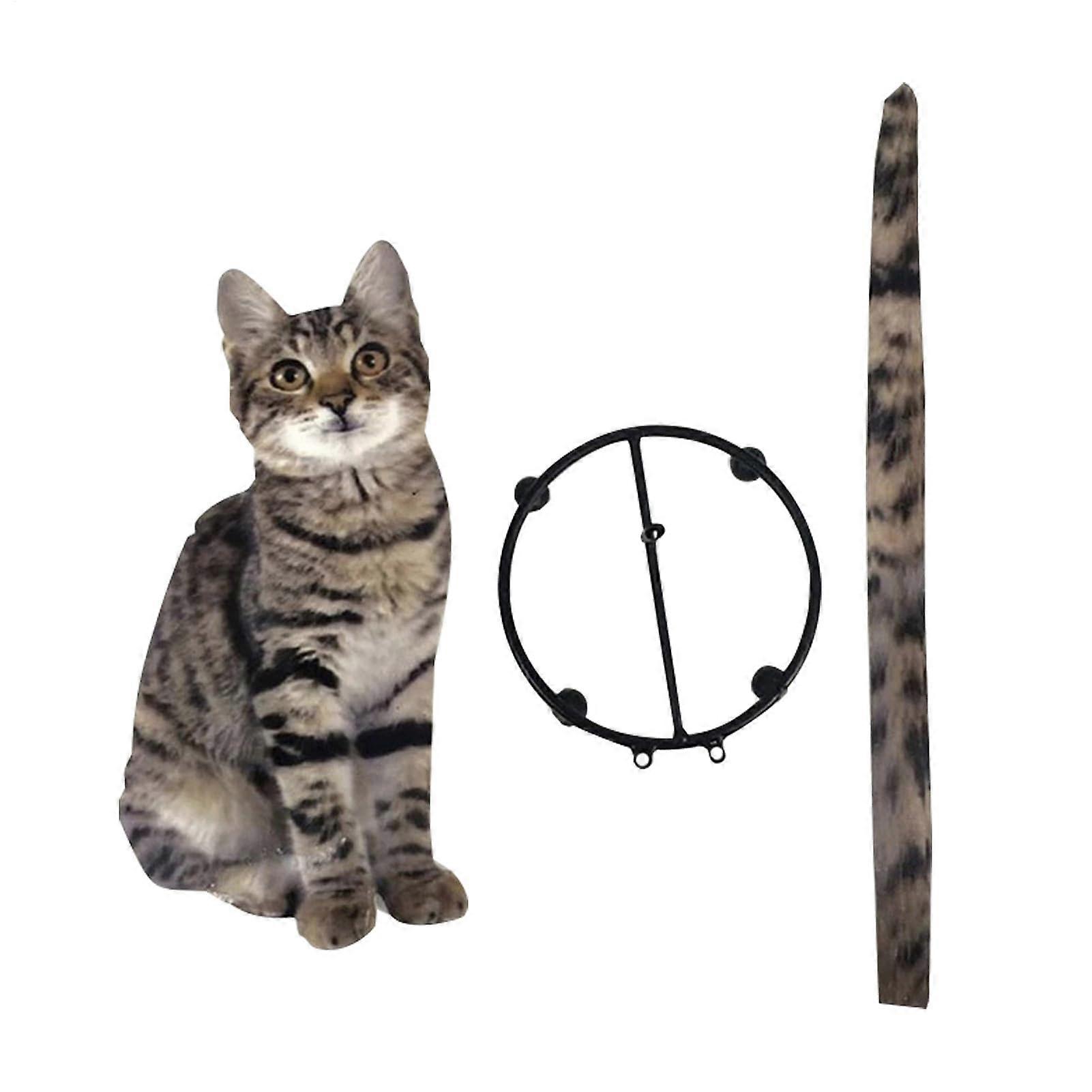 Toilet Paper Roll Holder 44.6 cm | Decorative Cat Towel Holder | Gray Freestanding Bathroom Storage Rack for Small Spaces