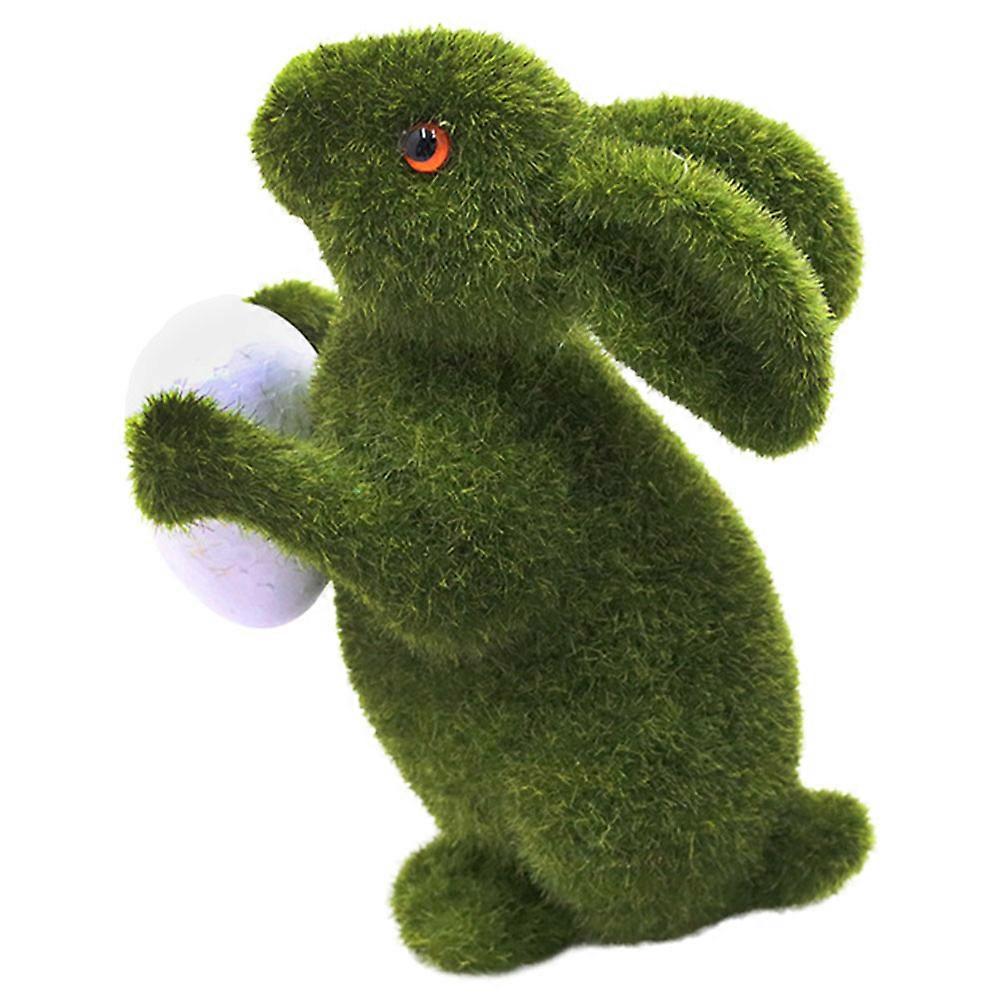 Bunny Figure Simulation Rabbit Model Indoor Tabletop Decoration Lifelike Rabbit Shape 16.00X12.00X7.00CM Flocking Foam 1Set