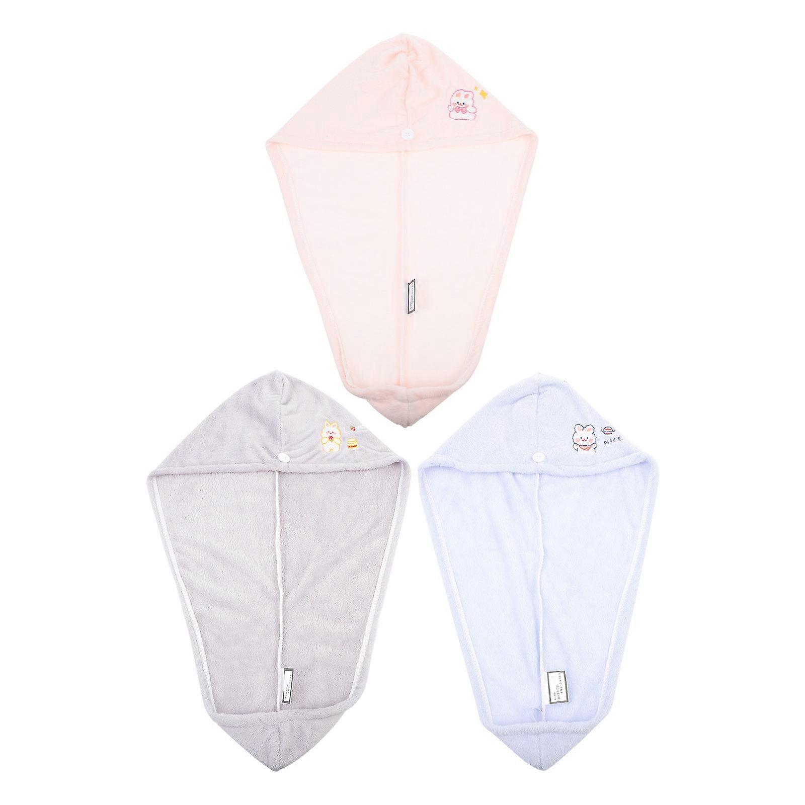 Bath Caps Absorbent Shower Hats Fast Drying Office Workers 3Set