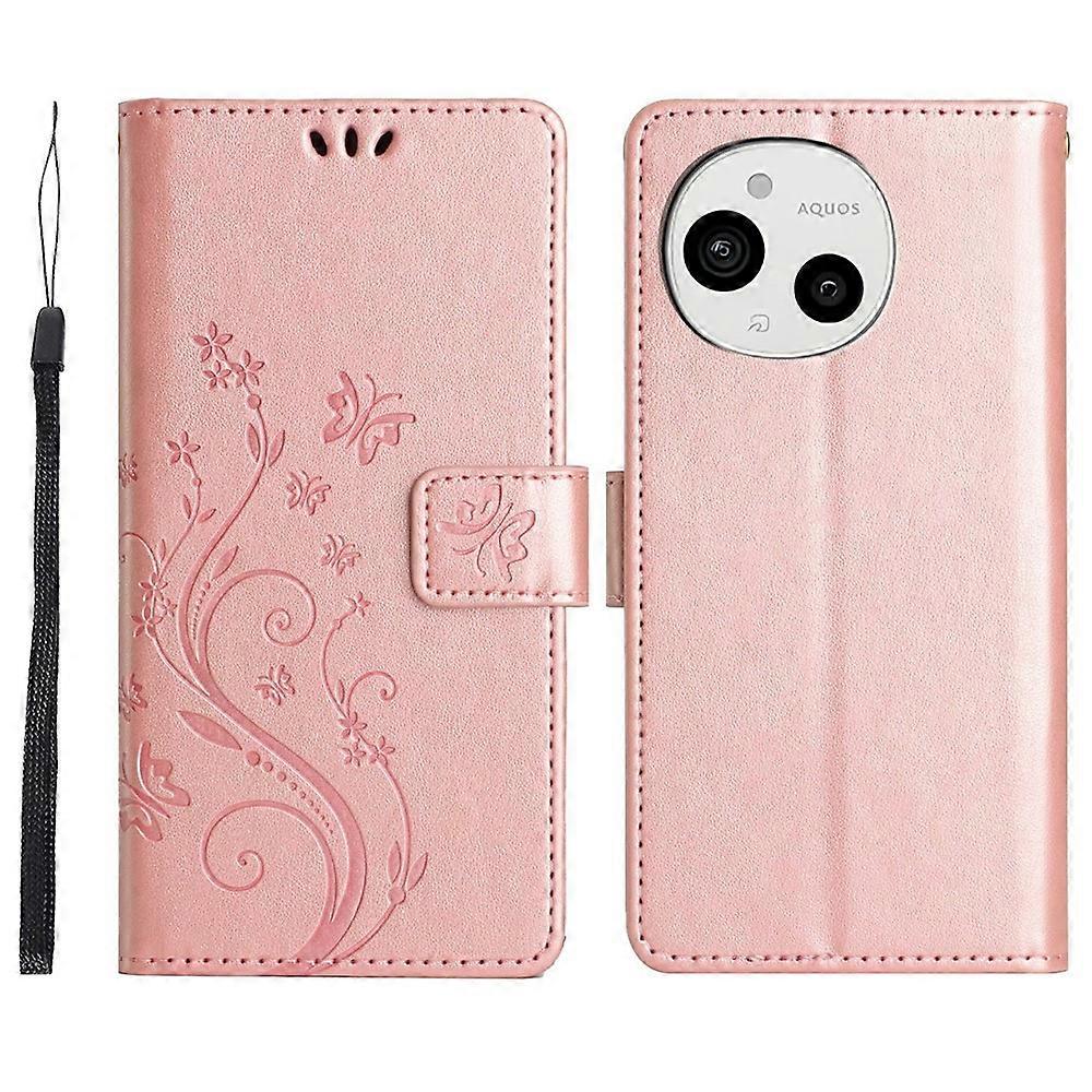 Compatible For Sharp Aquos Sense 9 Case PU Leather Phone Wallet Cover with Strap