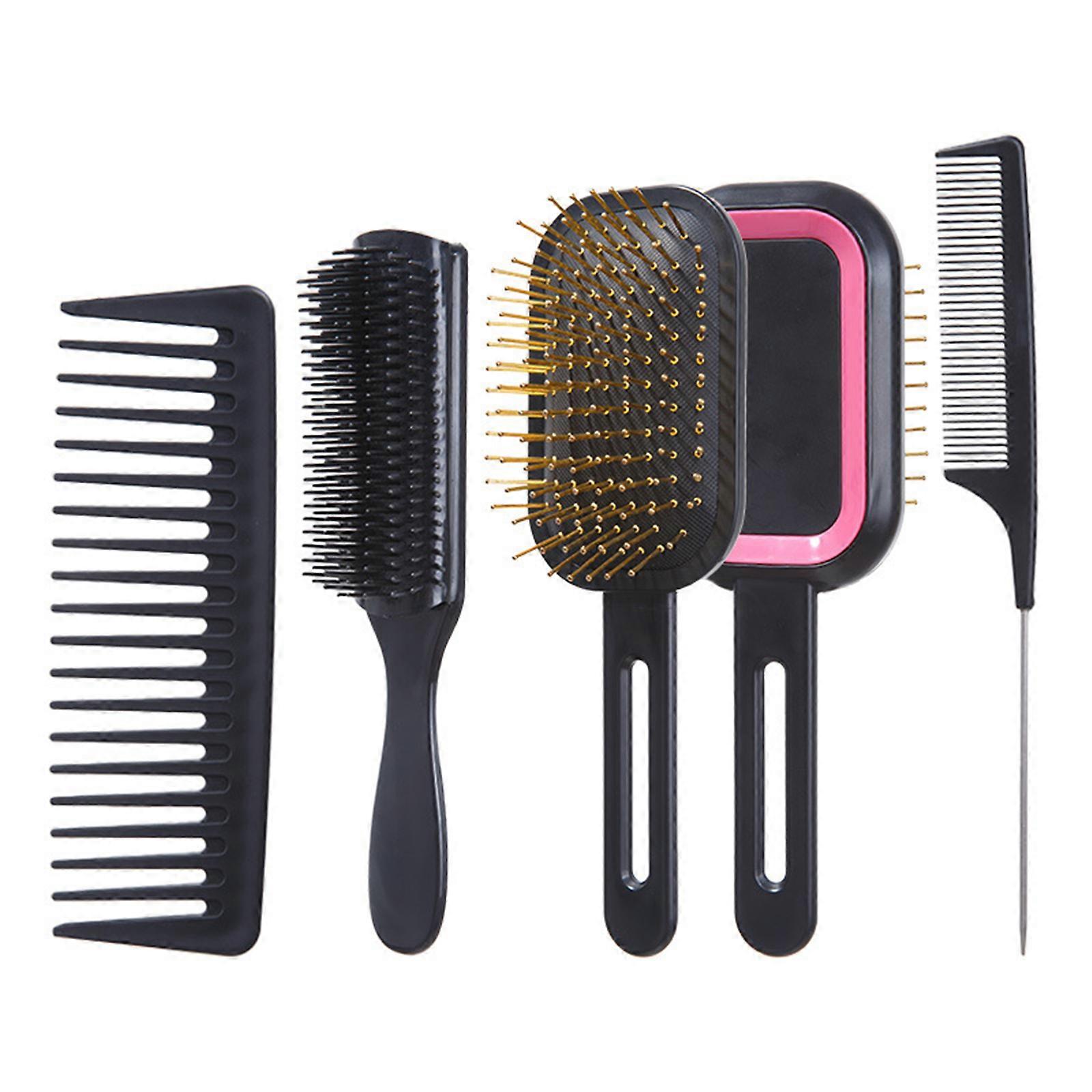 Advanced 3D Cushioned Hair Brushes 4PCS Scalp Massage Function Anti Static Nylon Teeth Ergonomic Handle For Home Salon Multicolor