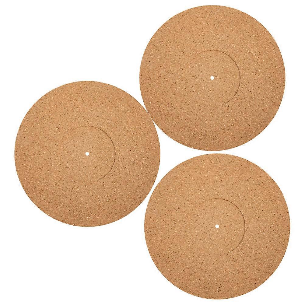 Cork Protection Pad for Turntable with Vibration Reduction and Anti Scratch 3 Pieces Brown