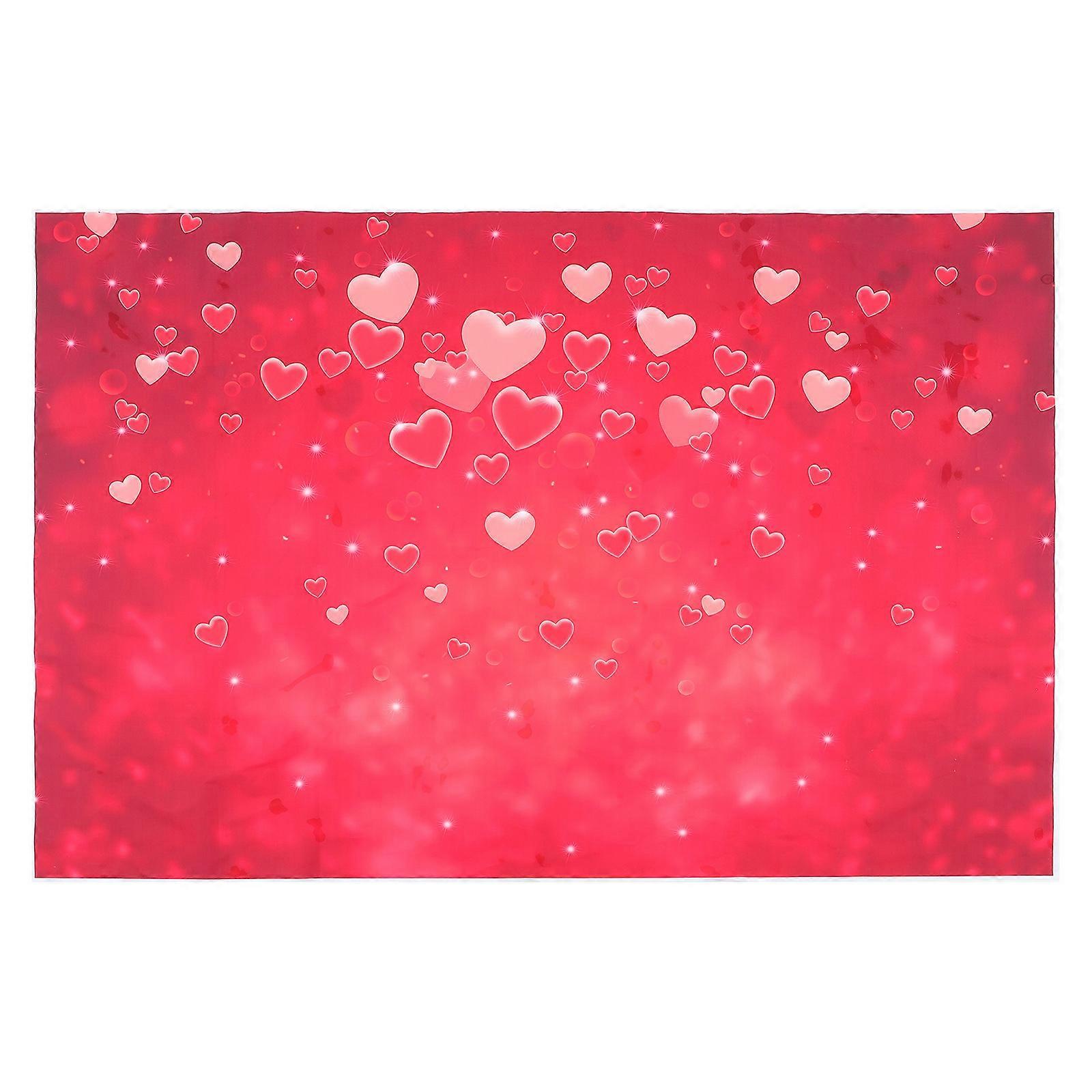 Valentine's Day Photo Background Decorative Rectangle Polyester Backdrop Valentine's Day Party Event Home Festival Holiday Family Video Studio 1Set