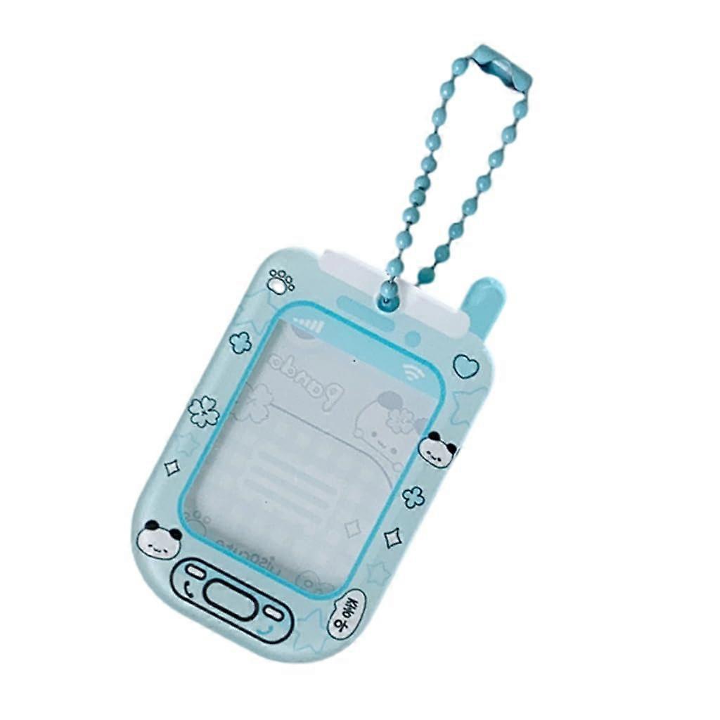 Cartoon Keychain, Durable Card Holder, Compact Design, Blue, Ideal for Students and Office Workers