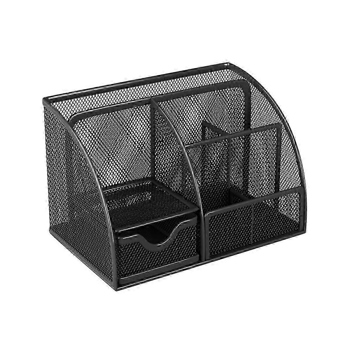 Modern Drawer-Style Desk Organiser with Metal Grid Design for British Professionals