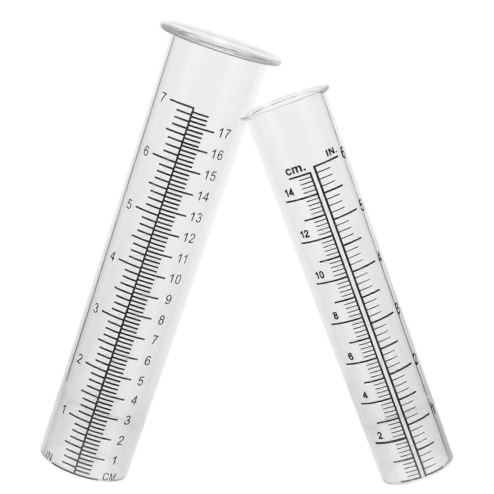Garden Accessories Practical Rain Gauge with Scale for Outdoor Use in Backyard and Terrace 2Pcs