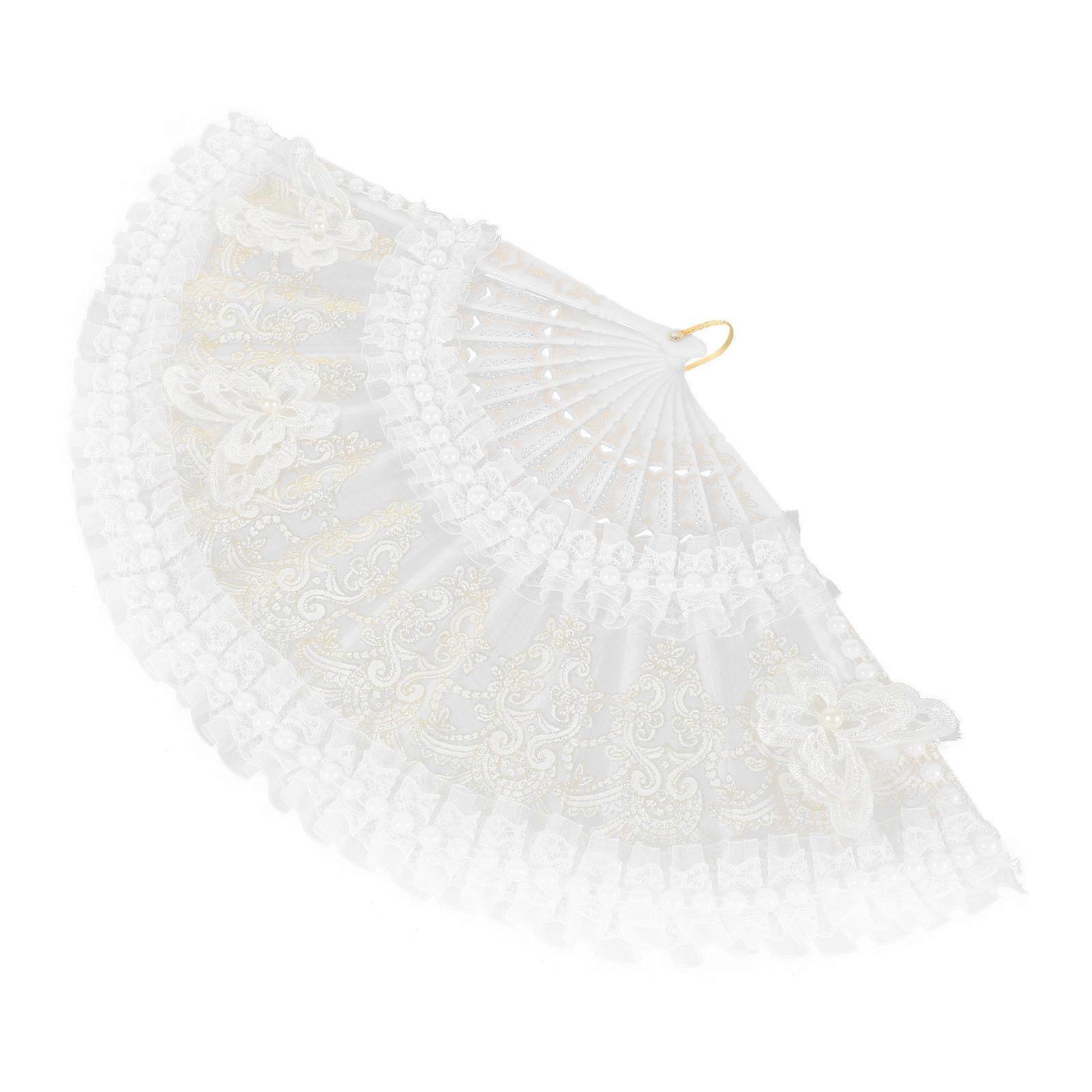 Lace Handheld Fan Vintage Lace Fan Women Outdoor Events Elegant Decorative 1Pack