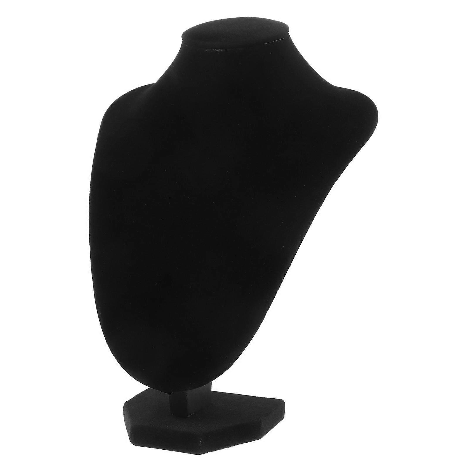 Jewelry Bust Display Black Velvet for Display with Adjustable Height and Scratch Protection