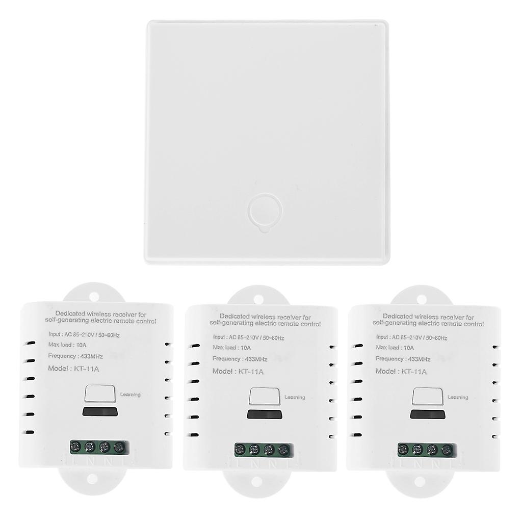 1Set Self-powered Wireless Receiver Module with 1/2/3 for Key Switch for Light Lamp TV AC85-250V