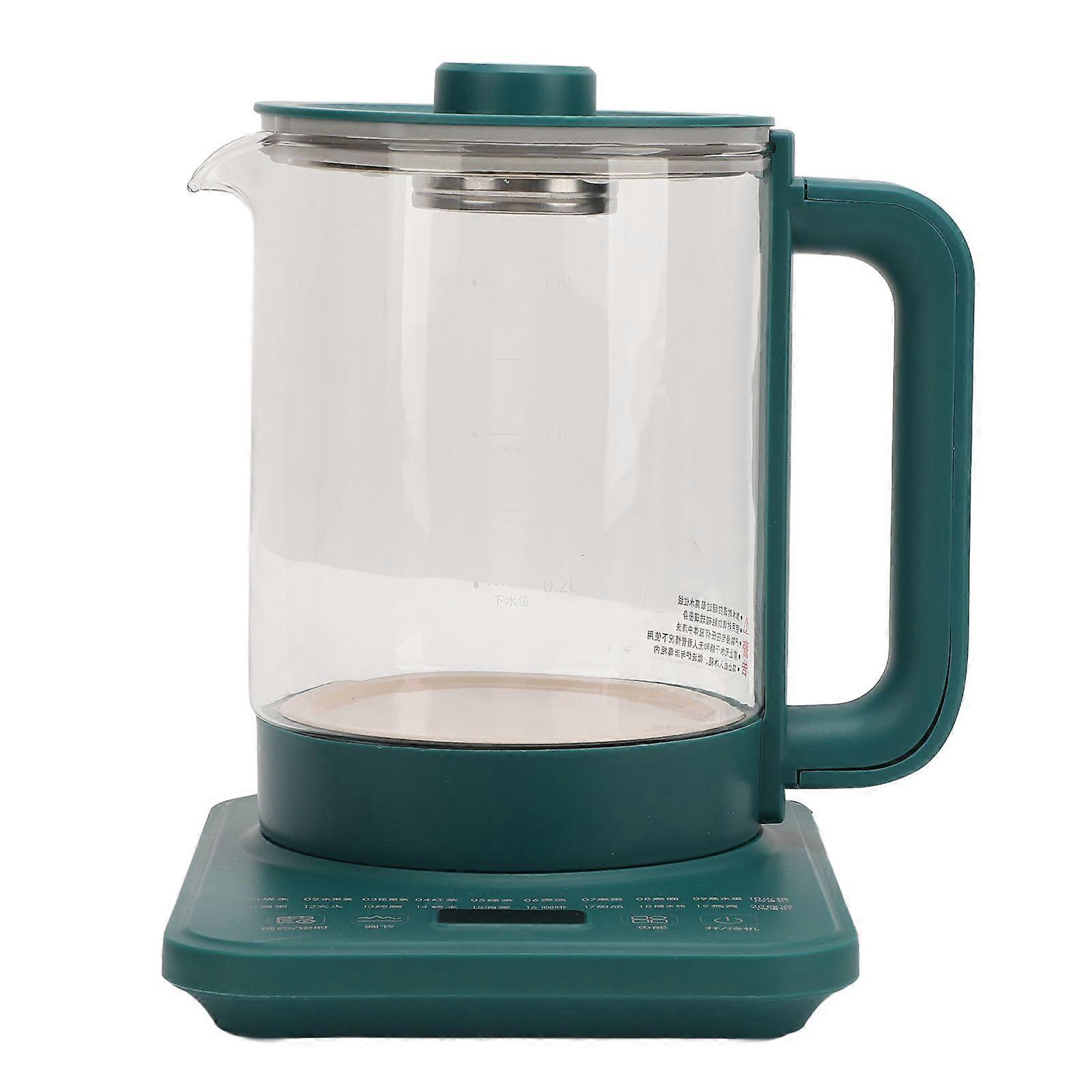 صانع الشاي الساخن غلاية زجاجية كهربائية أوتوماتيكية 800 واط مع مصفاة شاي لشاي القهوة المفضلة لديك سعة 1.8 لتر درجة حرارة ثابتة