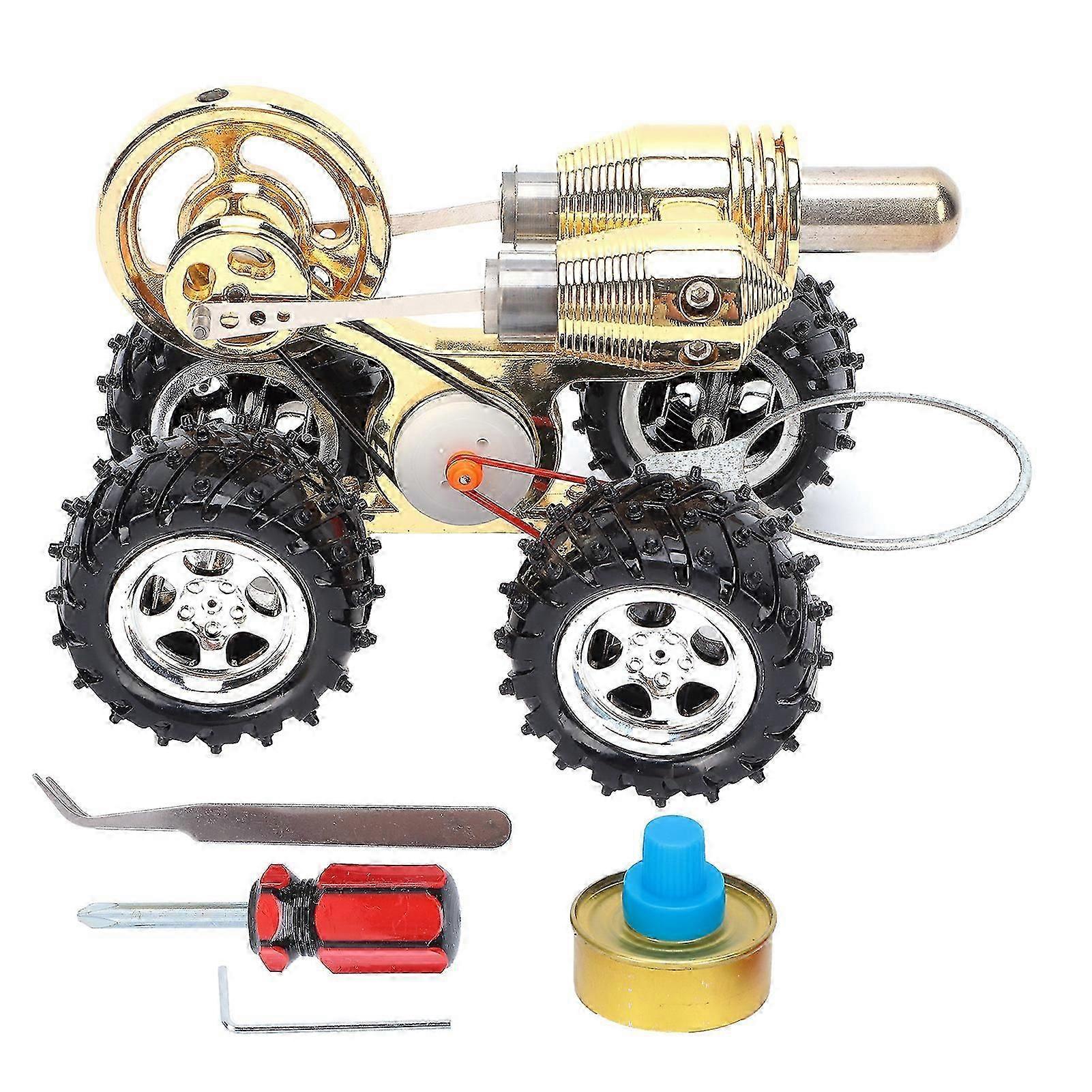 Stirling Car Engine Model Miniature External Combustion Power Exquisite Physics Science Kit for Experimental Toy Gift