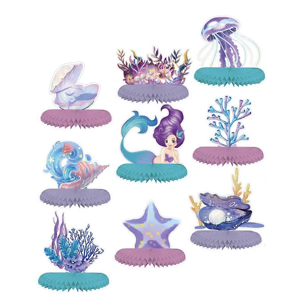 Mermaid Honeycomb Ball Decorations 9 Pack Under The Sea Theme Party Decorations Table Decor Paper Honeycomb Balls