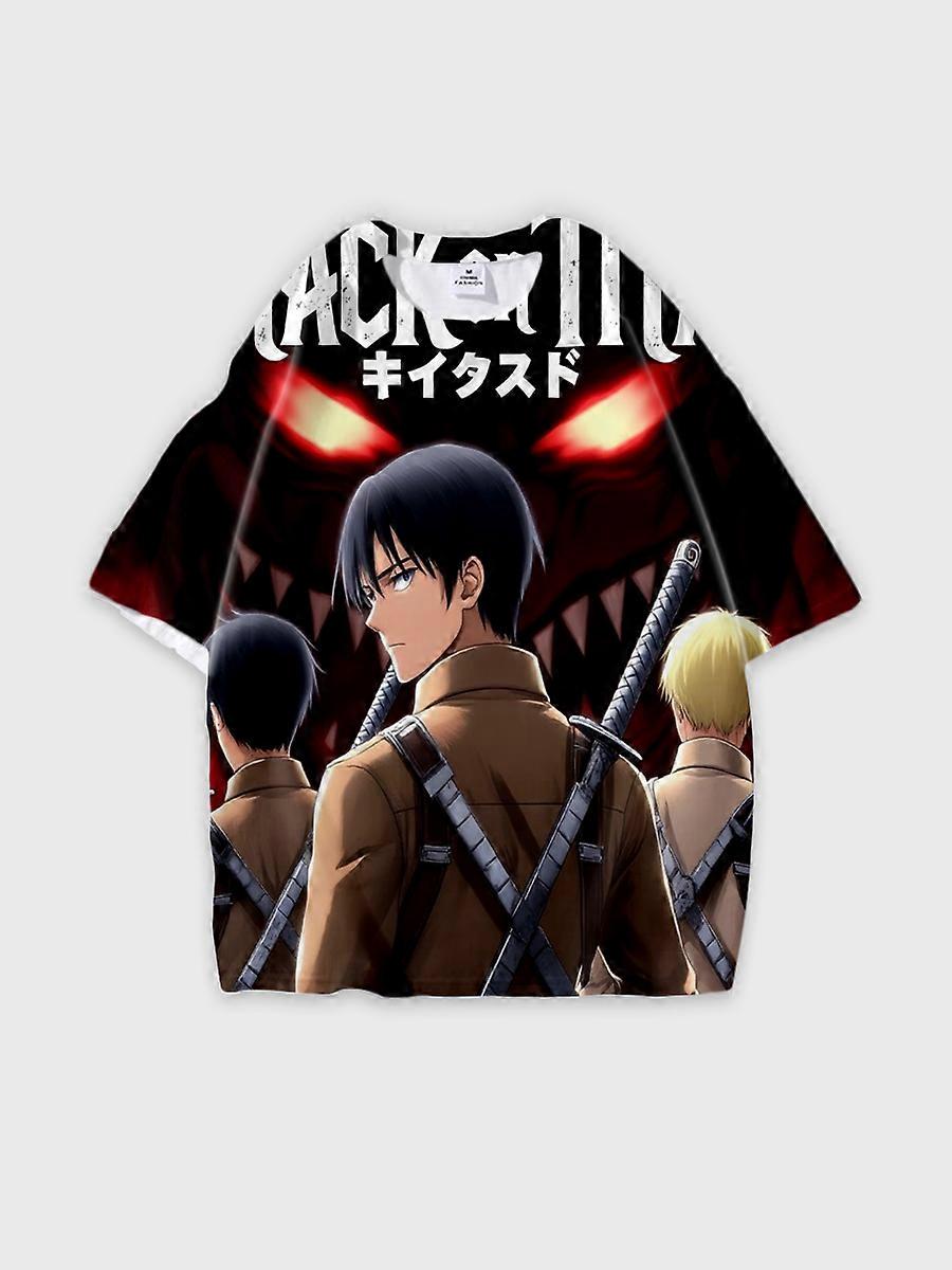 T-shirt round neck Character Pattern loose short sleeve P995