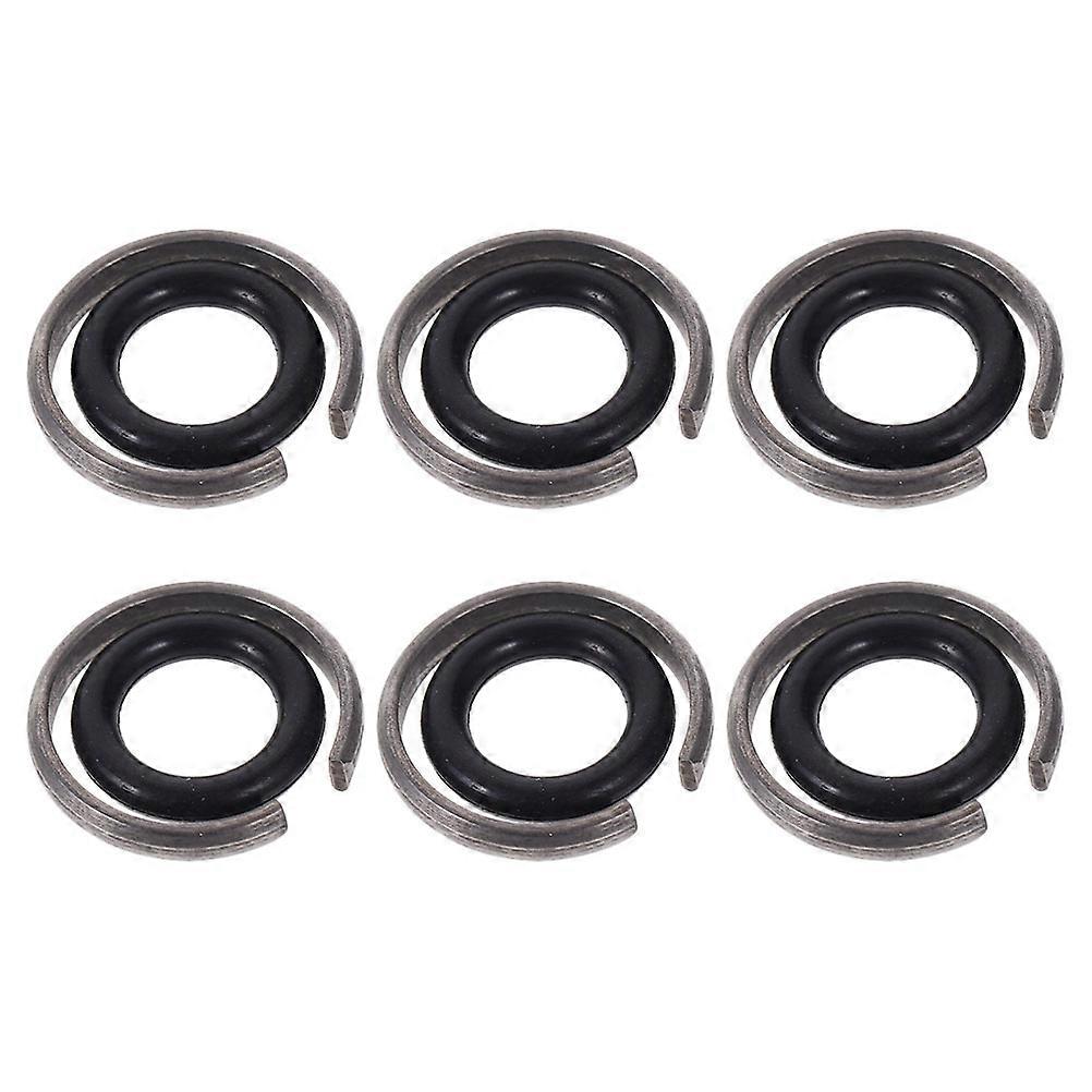 6 Sets Wrench Retaining Rings for Everyday Use with O-Rings Made of Iron and Rubber Black