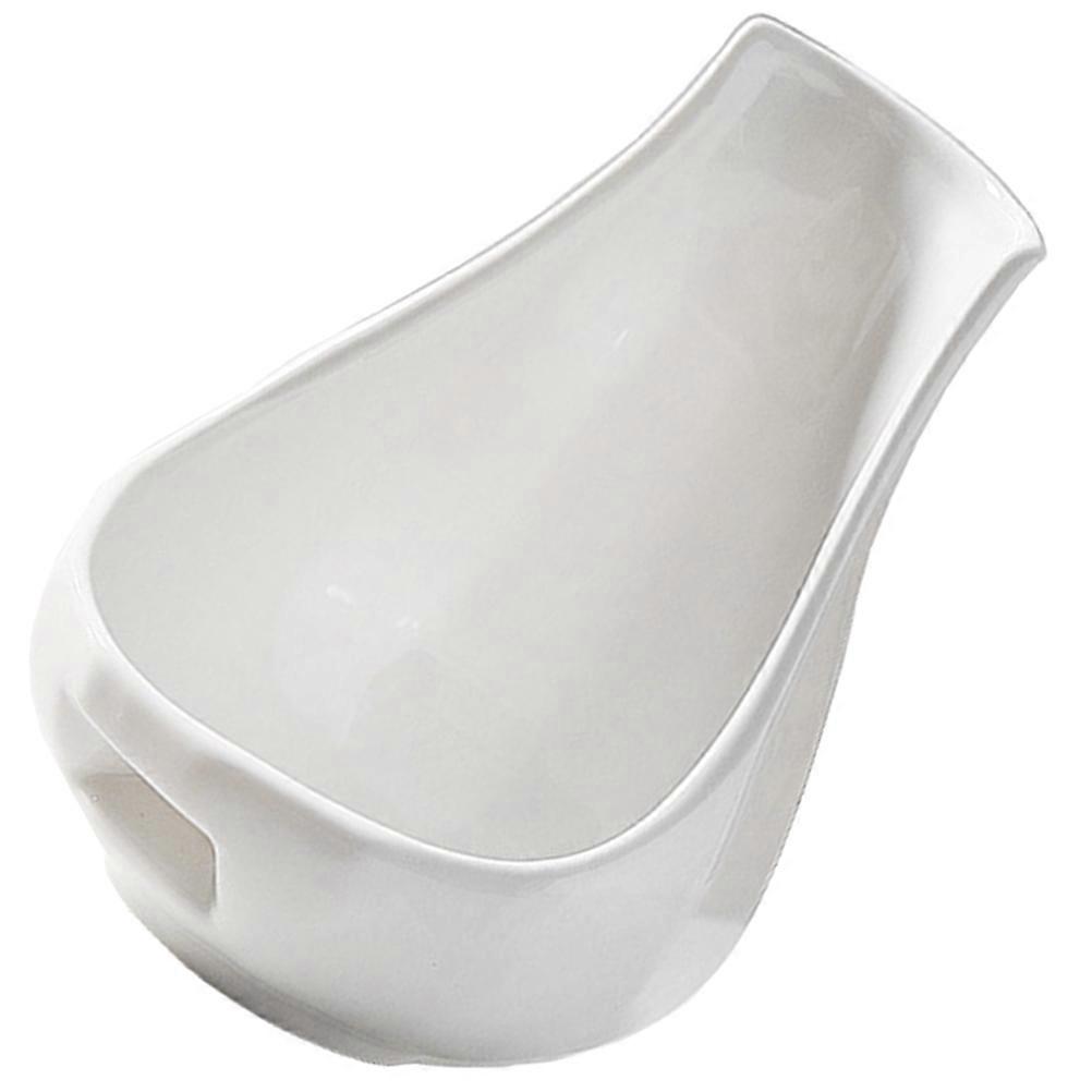 Elegant White Ceramic Spoon Rest for Soup Spoons, Chopsticks & Forks – Versatile Kitchen Accessory & Tabletop Decoration