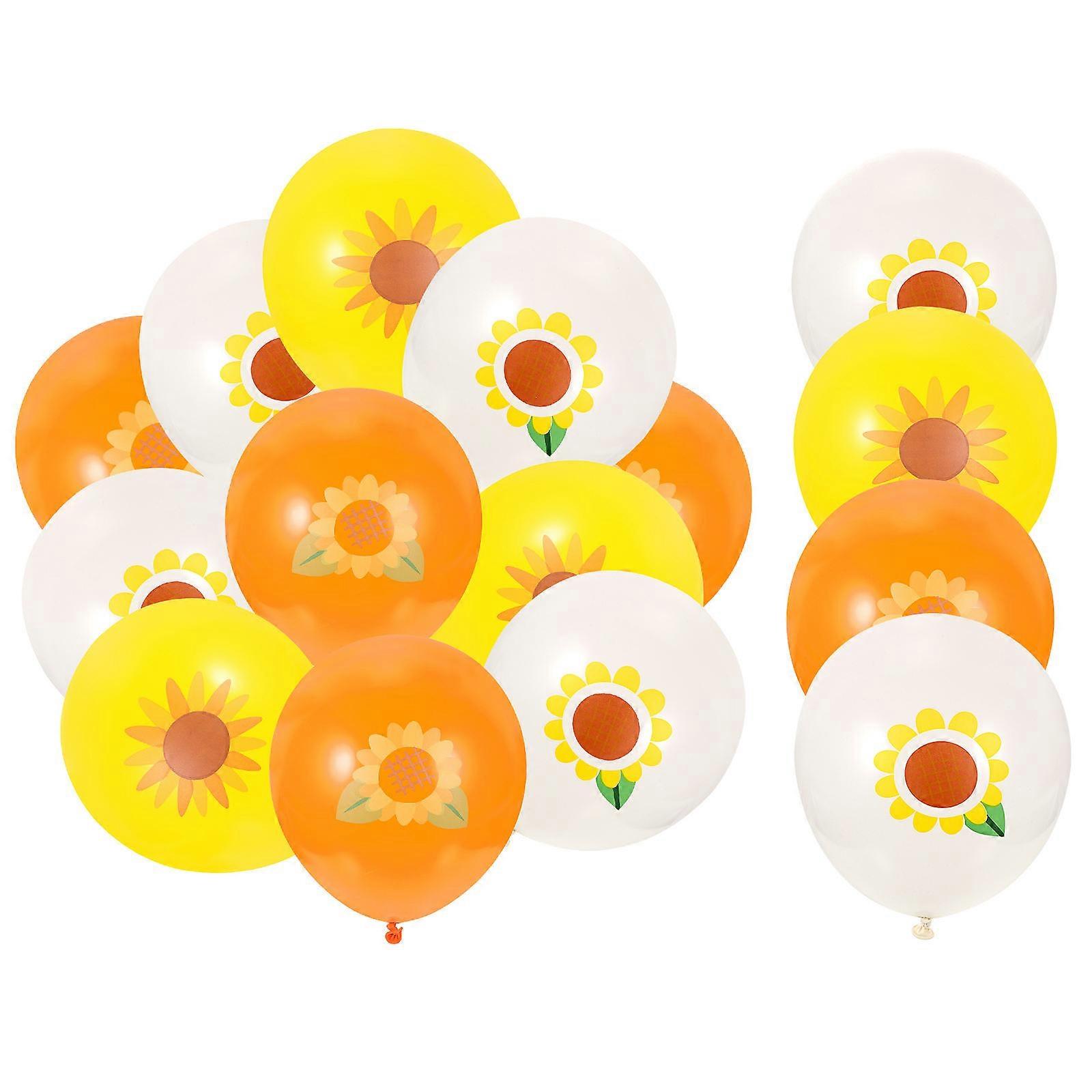 15pcs Summer Party Latex Balloons Sunflower Design Baby Shower Decorations