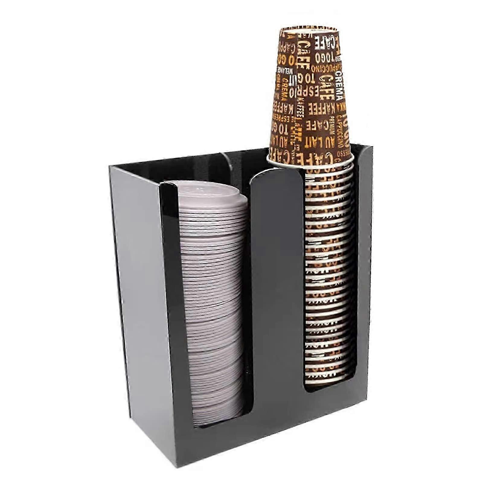 Practical Acrylic Cup Dispenser with Dual Compartments for Cafs