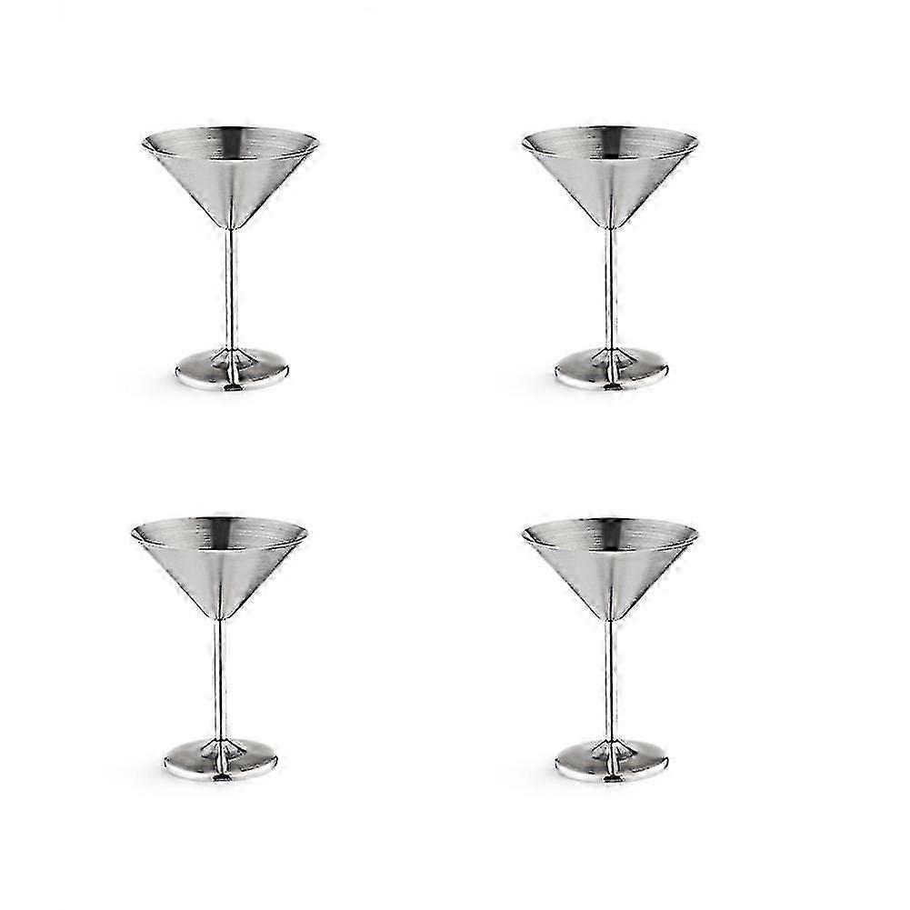 ステンレススチールマティーニグラスセット 4 、 8 オンスメタルカクテルグラス、壊れない、耐久性、ミラー