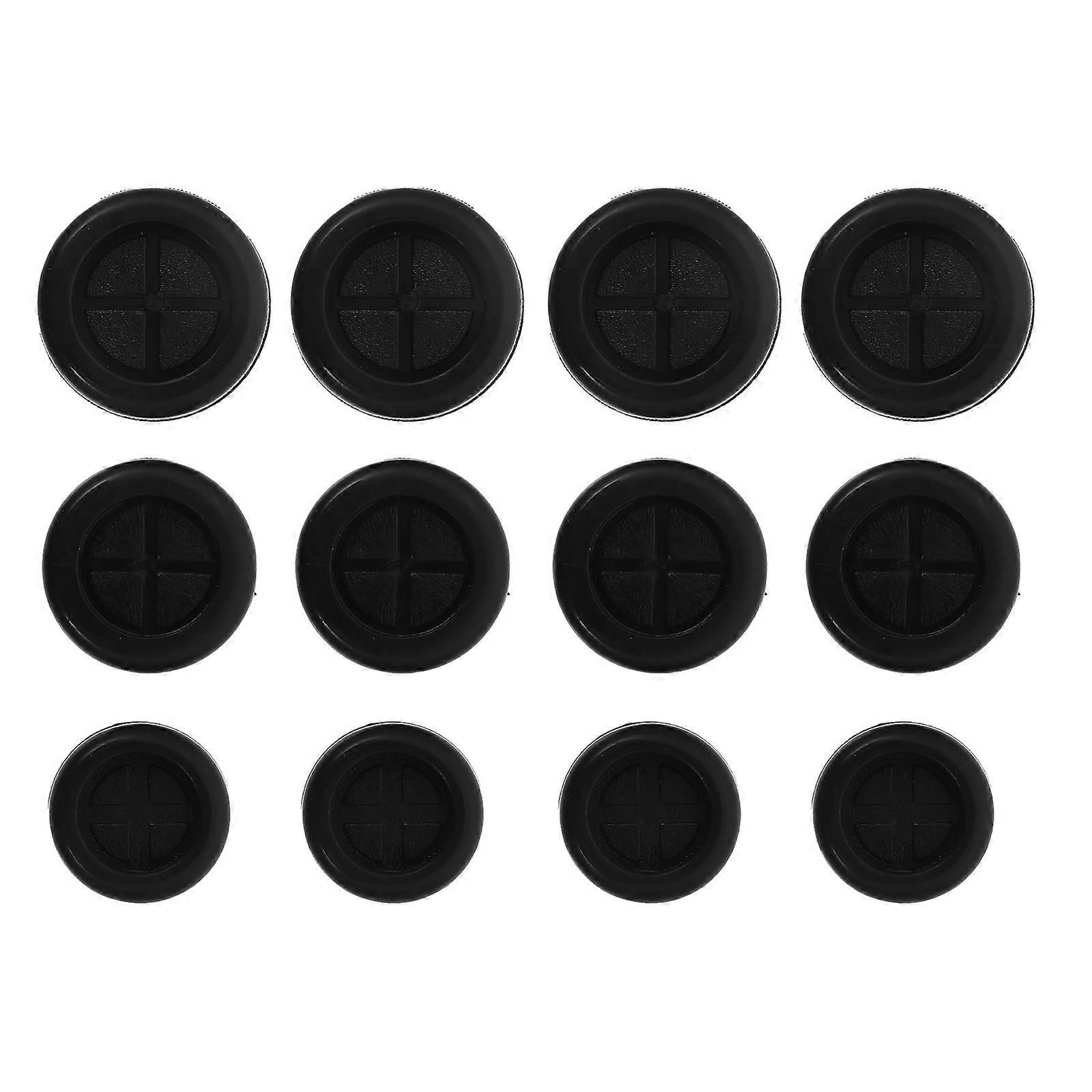 Black Rubber Grommet for Cable Use Protects Wires from Edges 36 Pieces Double Sided 0.47 Inch