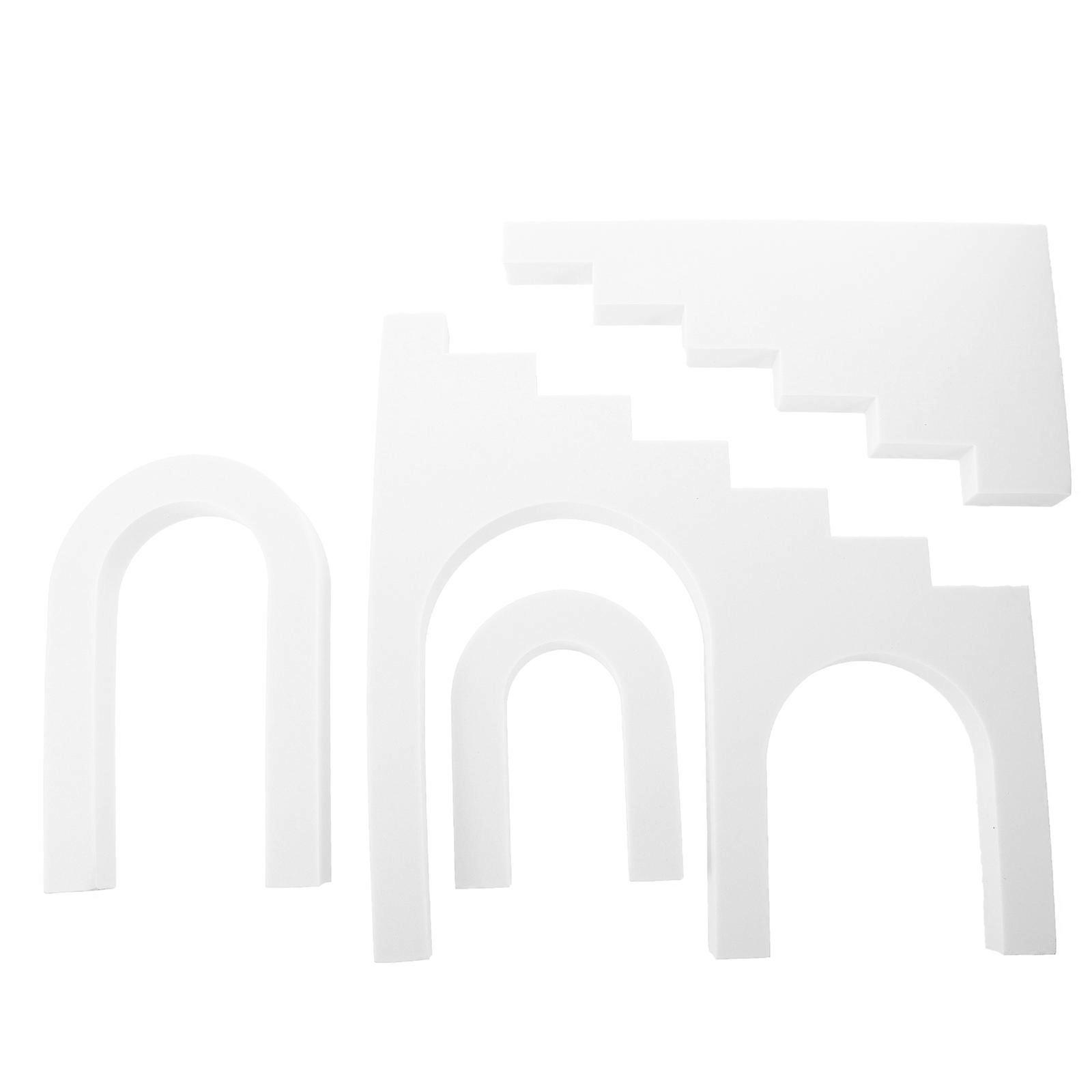 White Geometry Cube Photography Props for Party Use Made of EVA 4pcs Ideal for Lipstick Jewelry and Cosmetics