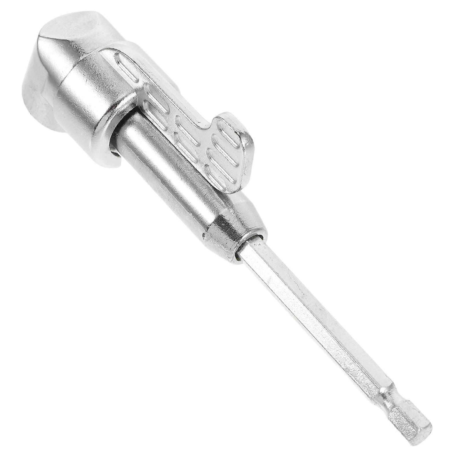 Right Angle Drill Extension Shank for Car Made of Durable Steel Silver Color 105 Degree Adjustable Angle