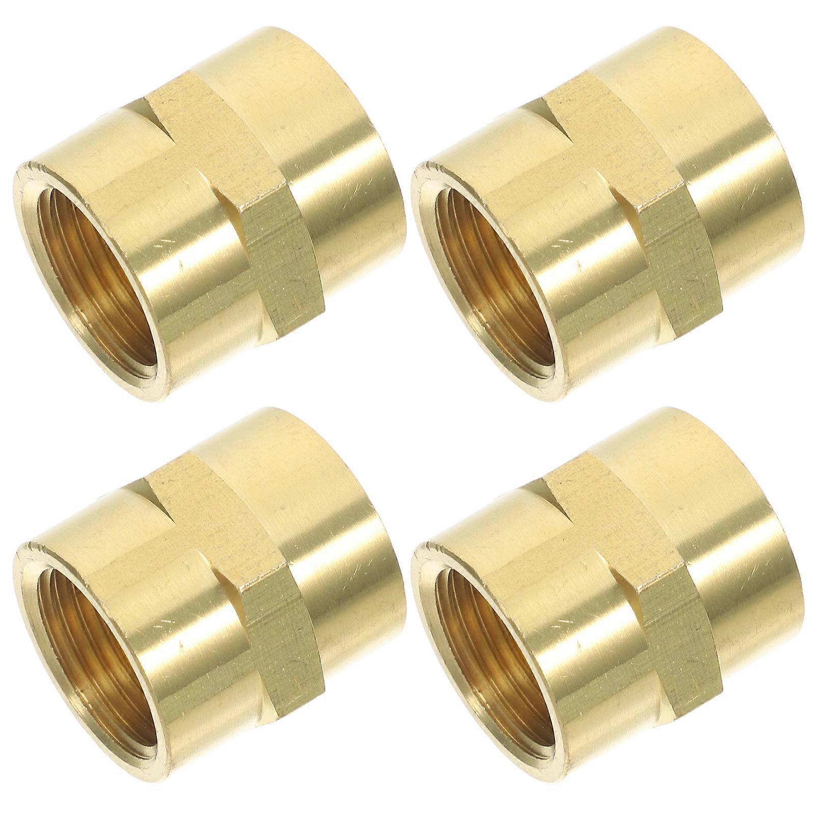 Brass Pipe Fitting Connection 1/2 Inch Female For Home Use Water System 4Pcs
