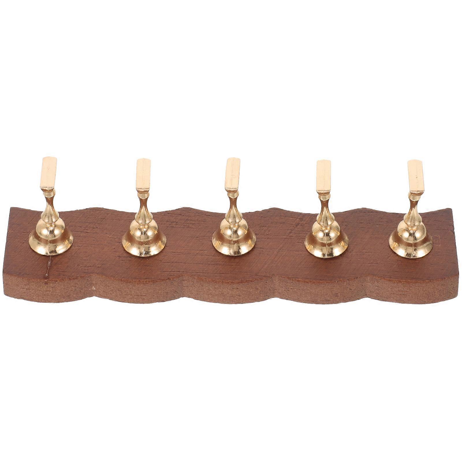 Wooden Nail Display Stand with Stable Base for Decor Light Brown Suitable for All Nail Sizes