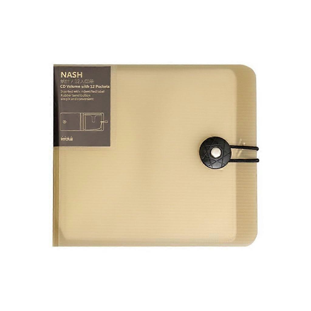 CD-DVD Organizer Bag With 12 Pockets For CD And DVD Storage, Portable Protective Car Travel Case, Transparent Khaki