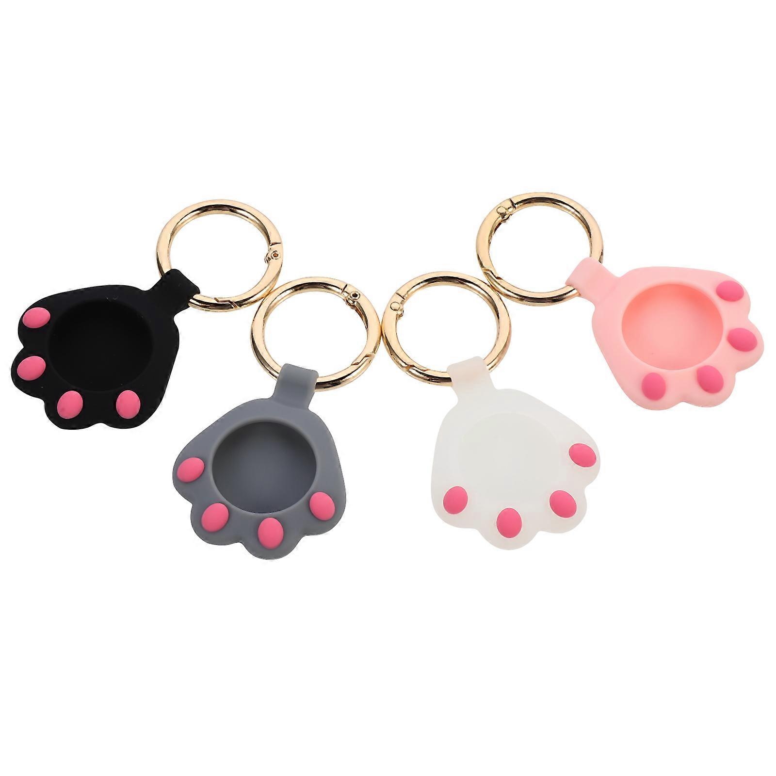 Anti-Loss Cover 4Pcs Cat Paw Shape Compatible For Everyday Use Assorted Color Durable Protection
