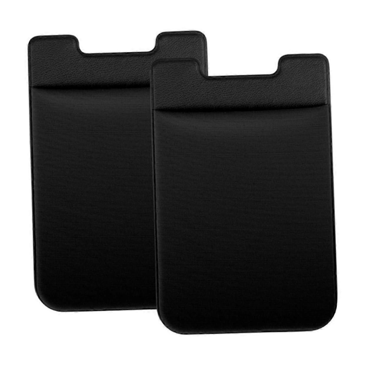 Phone Sticker 3-Pack Self-Adhesive Back Case Holder With Shell Texture ID Sticker On Back Black Medium