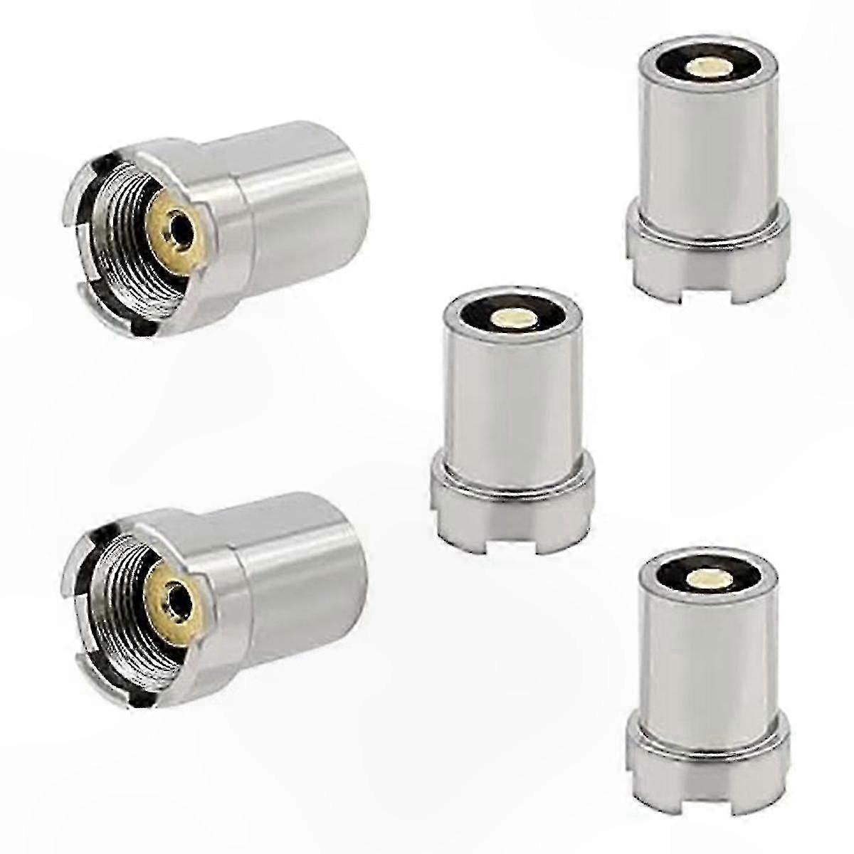 5-Piece Magnetic Thread Adapter Set, Silver Tone