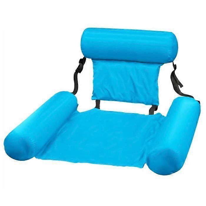 Blue Floating Pool Float Water Hammock Inflatable Pool Drink Holder Float Floating Chair Inflatable Chair Bed