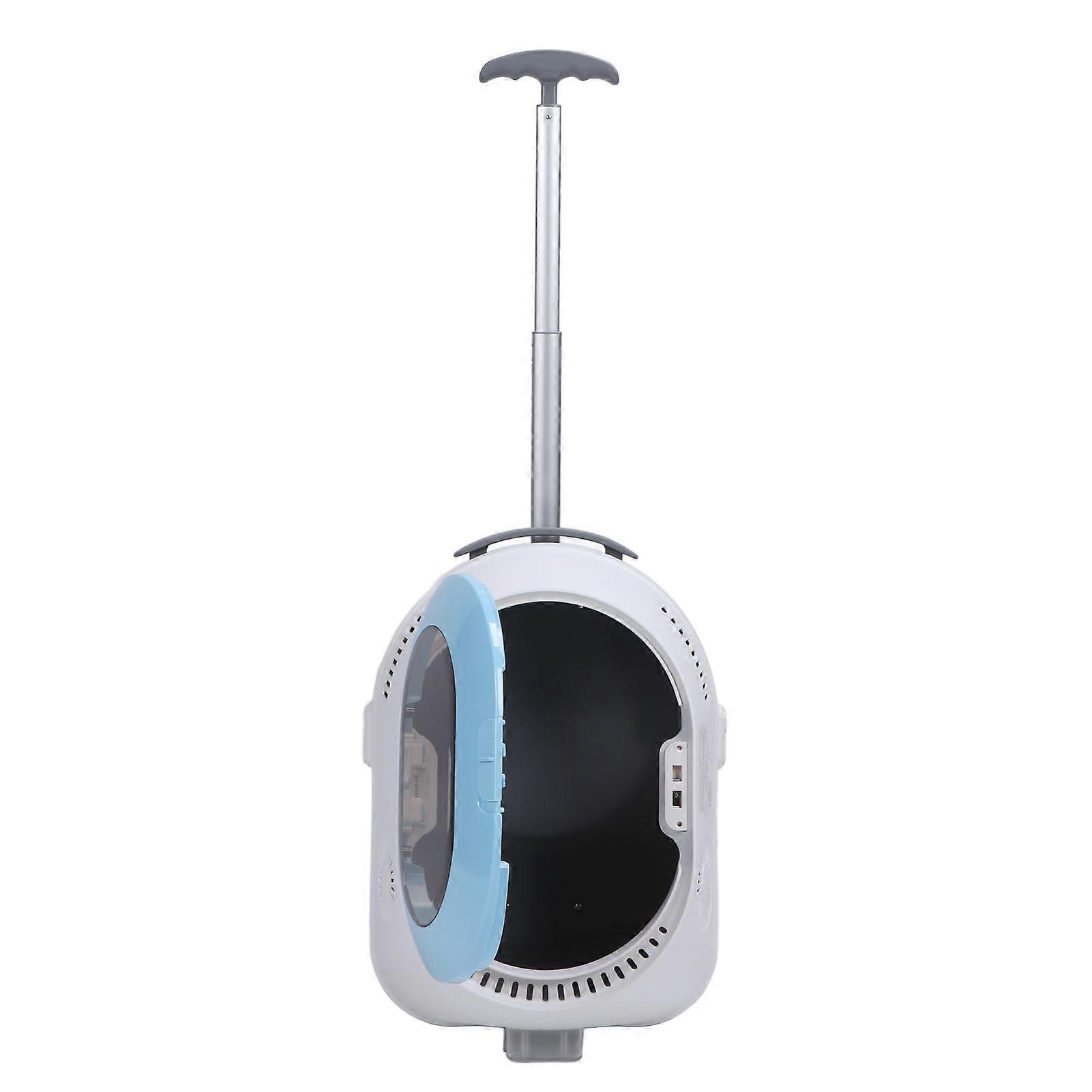 Cat Backpack Carrier Soft Lighting Ventilation System Half Perspective Window Pet Travel Carrier Blue