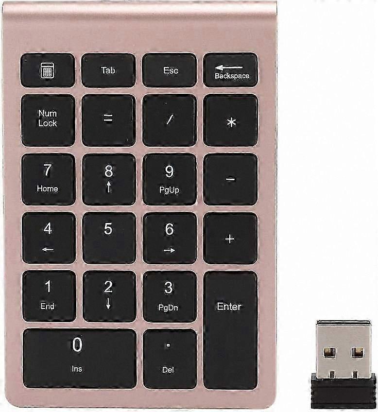 Wireless Numeric Keypad - 22-Key Mini USB Keyboard with 2.4G Connectivity, Compatible with Android, Windows, and Mac OS Systems (Rose Gold)
