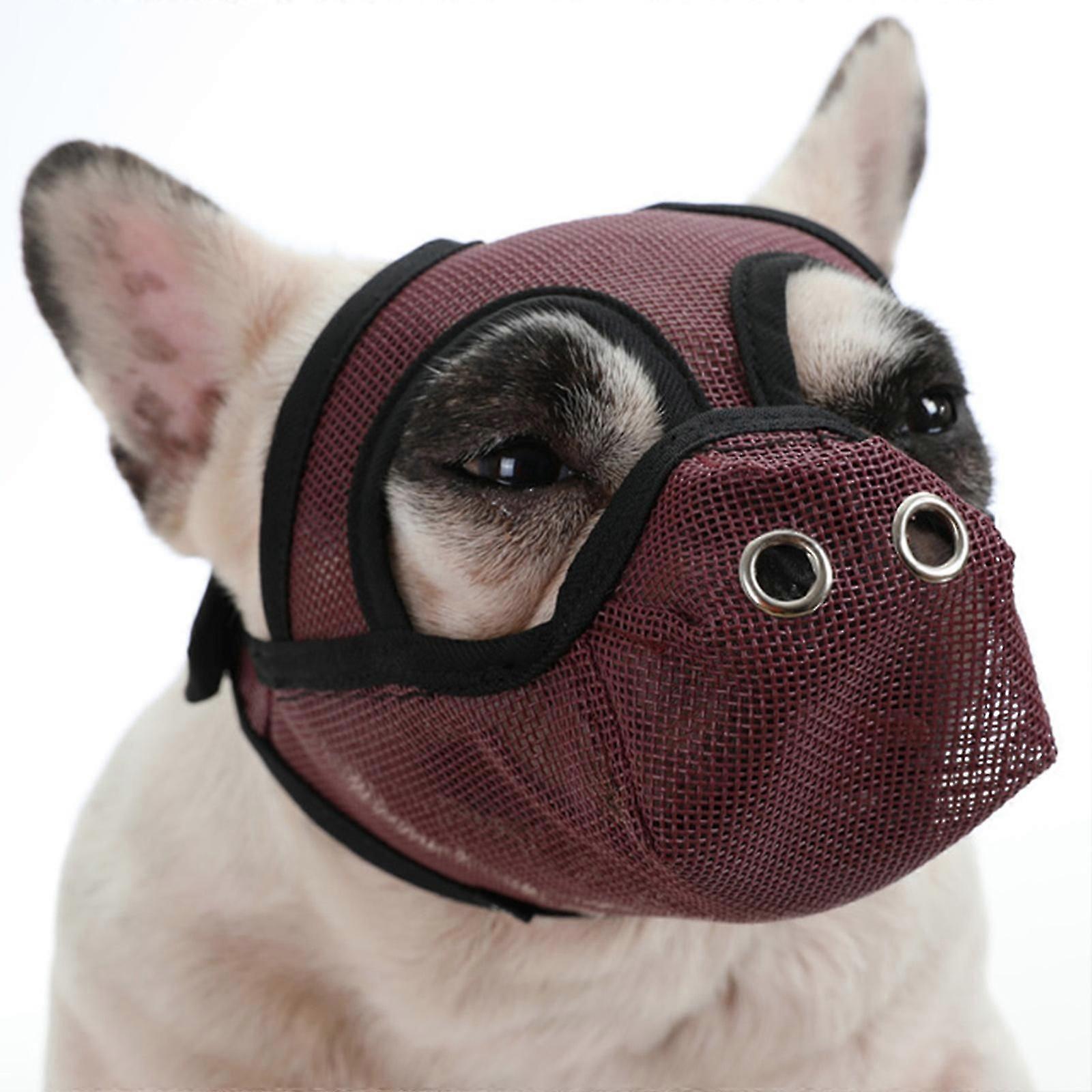 短い鼻の犬用口輪 ブルドッグ用口輪 噛みつき、吠え、噛みつきを防ぐ 調節可能な短い口の犬用口輪 噛みつき防止 食べないマスク ペット用品