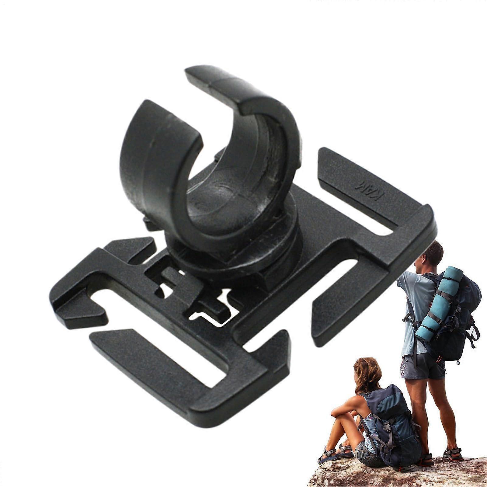 Water Bubble Hose Clip, 360° Rotatable Drinking System Clip QuickRelease Clamp, Backpack Accessory for Hiking Outdoor Mountaineering Black