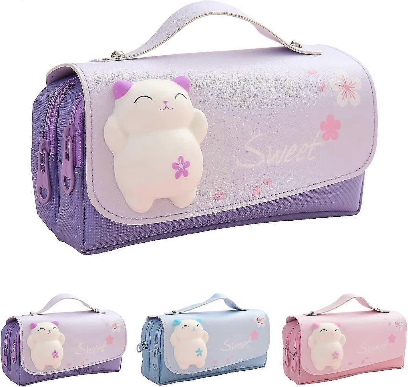 Pencil Case with Multiple Compartments,Purple