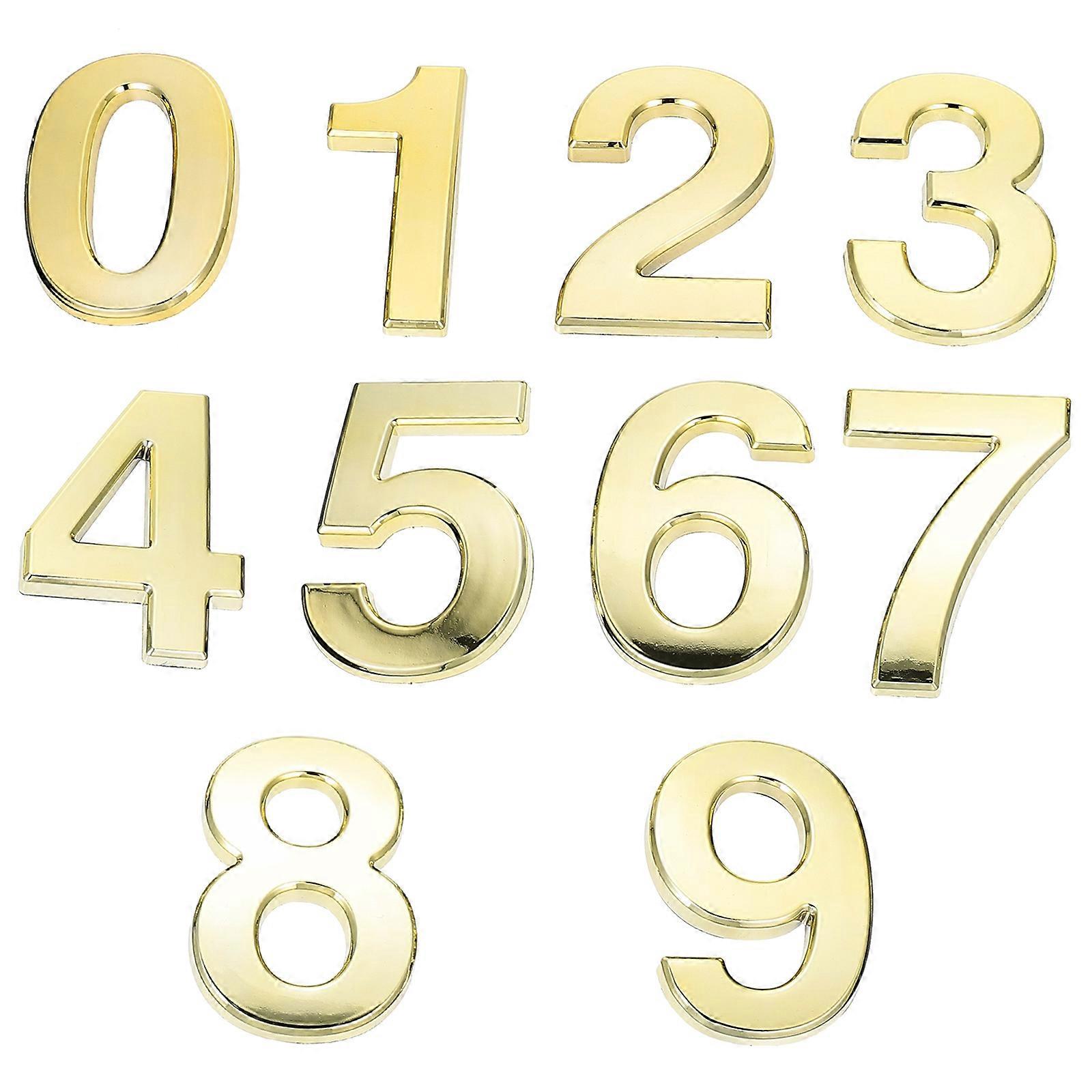Golden Self Adhesive House Numbers for Decor Durable ABS Plastic 09 Apartment Number
