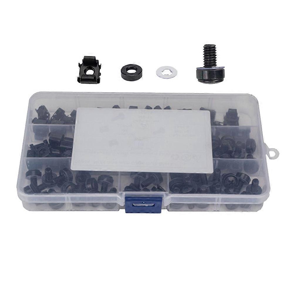Rack Mount Screws and Cage Nuts Kit for Server Cabinets, Vehicles, and Chassis – Galvanized Finish, Compact Design for Easy Storage and Use