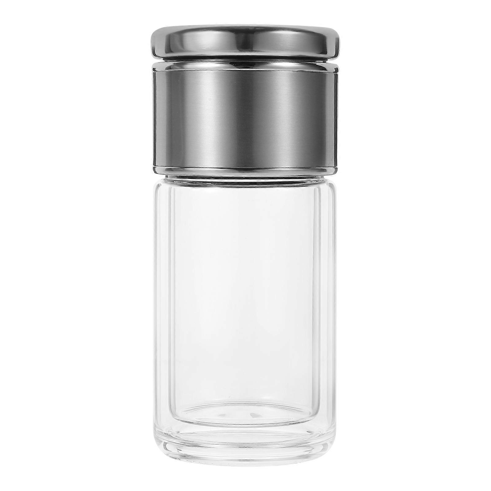 Portable Glass Drinking Mug With Tea Strainer Designed For Travel Color Transparent And Simple Style 1Pc