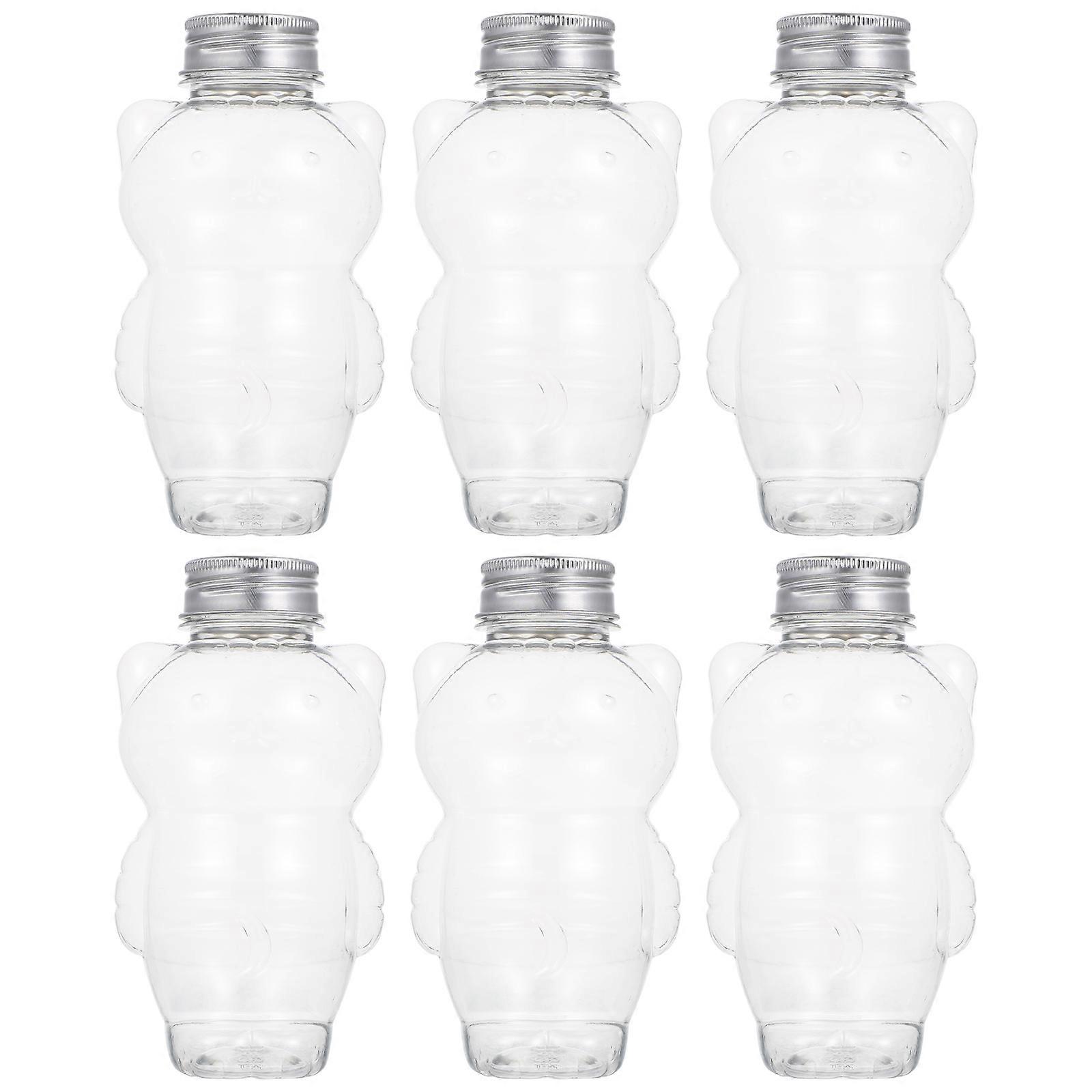 Transparent Plastic Bottles with Caps for Storage Ideal for Beverages Smoothies Jam 6 Pieces 500ml