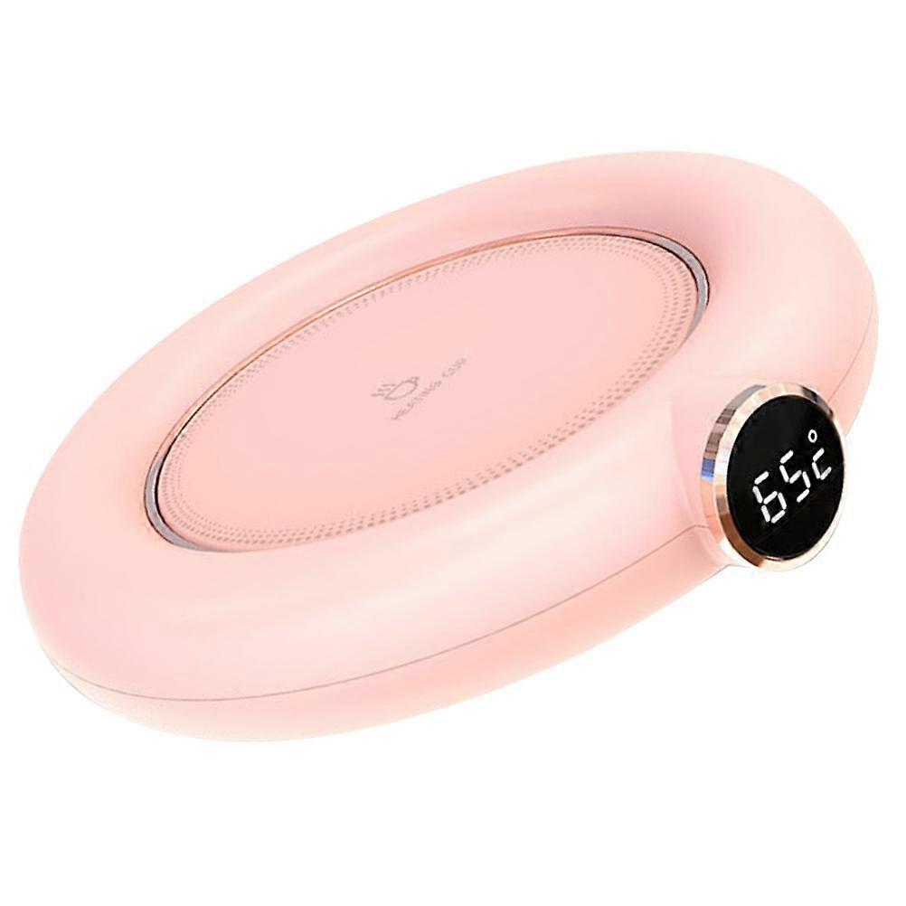 Office Mug Warmer Heating Cup Mat For Home Dorm Travel Pink 1Set Temperature Control Keeps Mug Warm